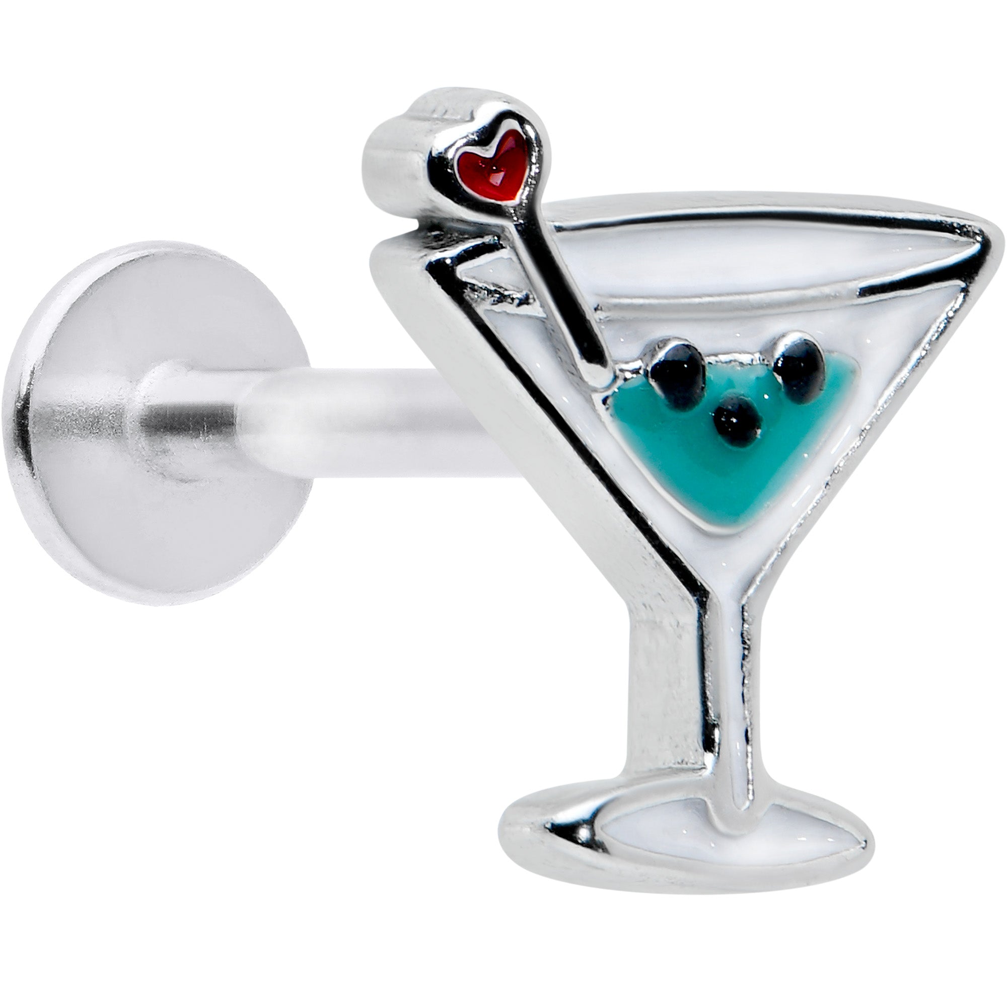 16G 5/16 Sweet Martini Glass Heart Labret Monroe Tragus