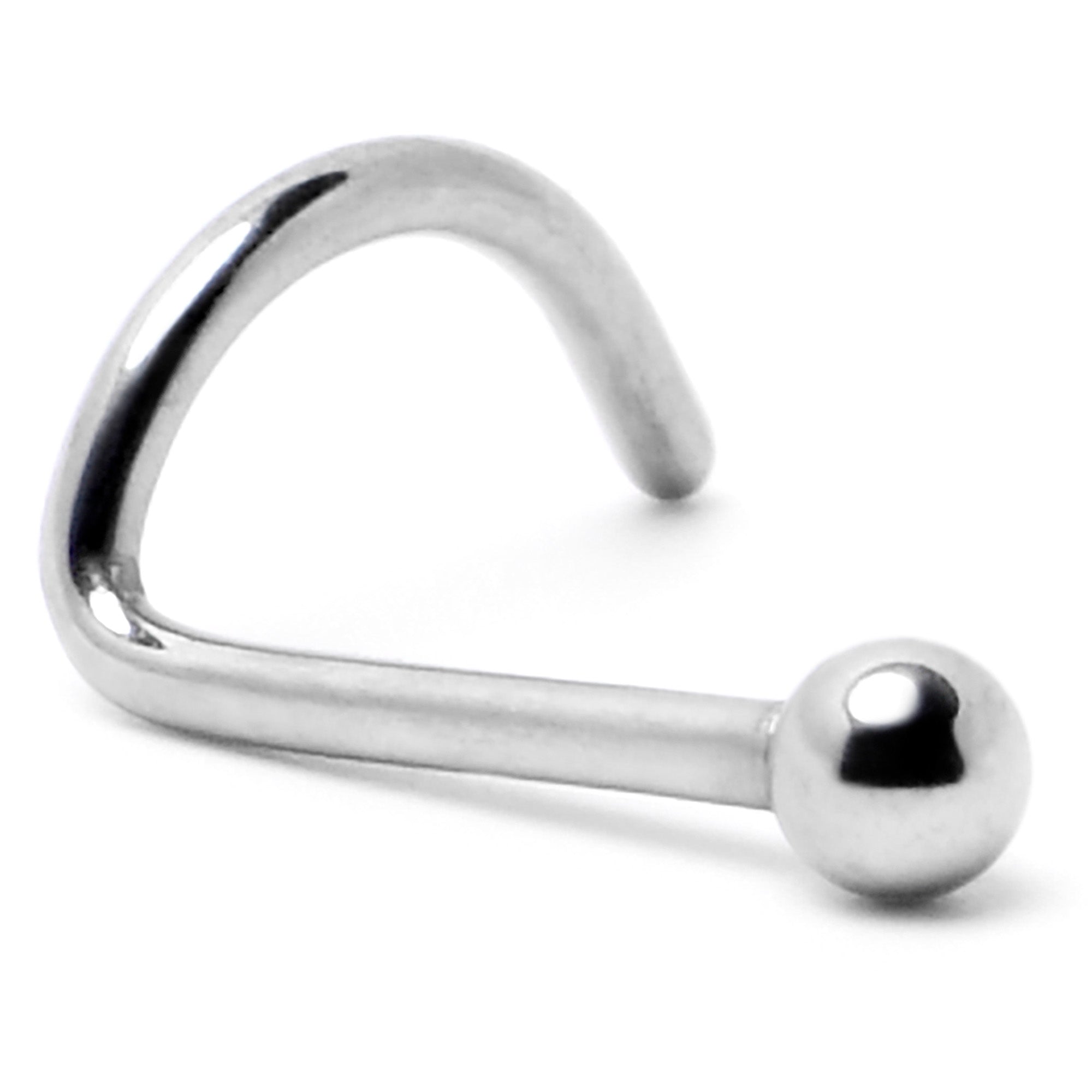 20G 1/4 ASTM F-136 Implant Grade Titanium Ball End Left Side Nose Screw