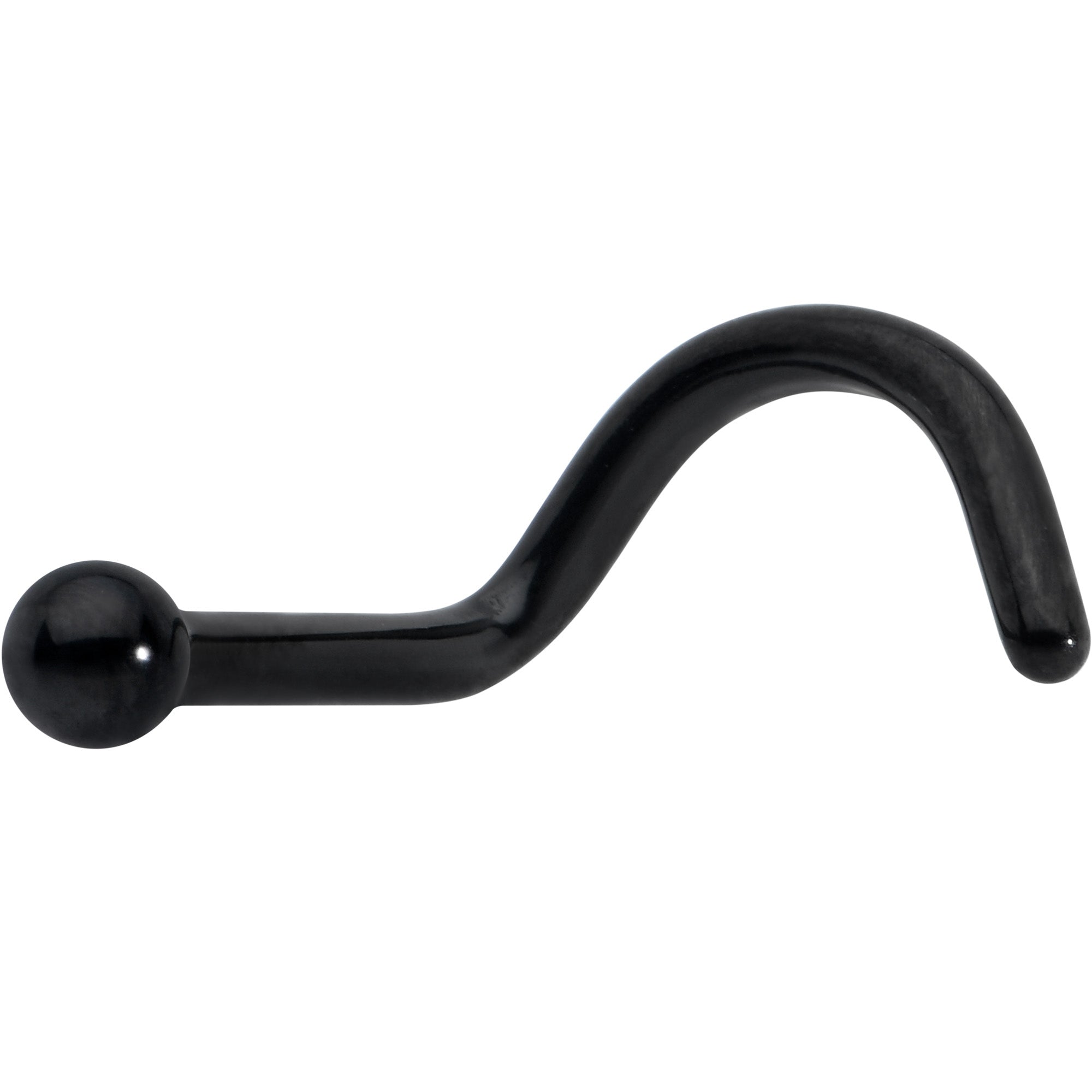 18G 1/4 Black ASTM F-136 Implant Grade Titanium Ball End Left Side Nose Screw