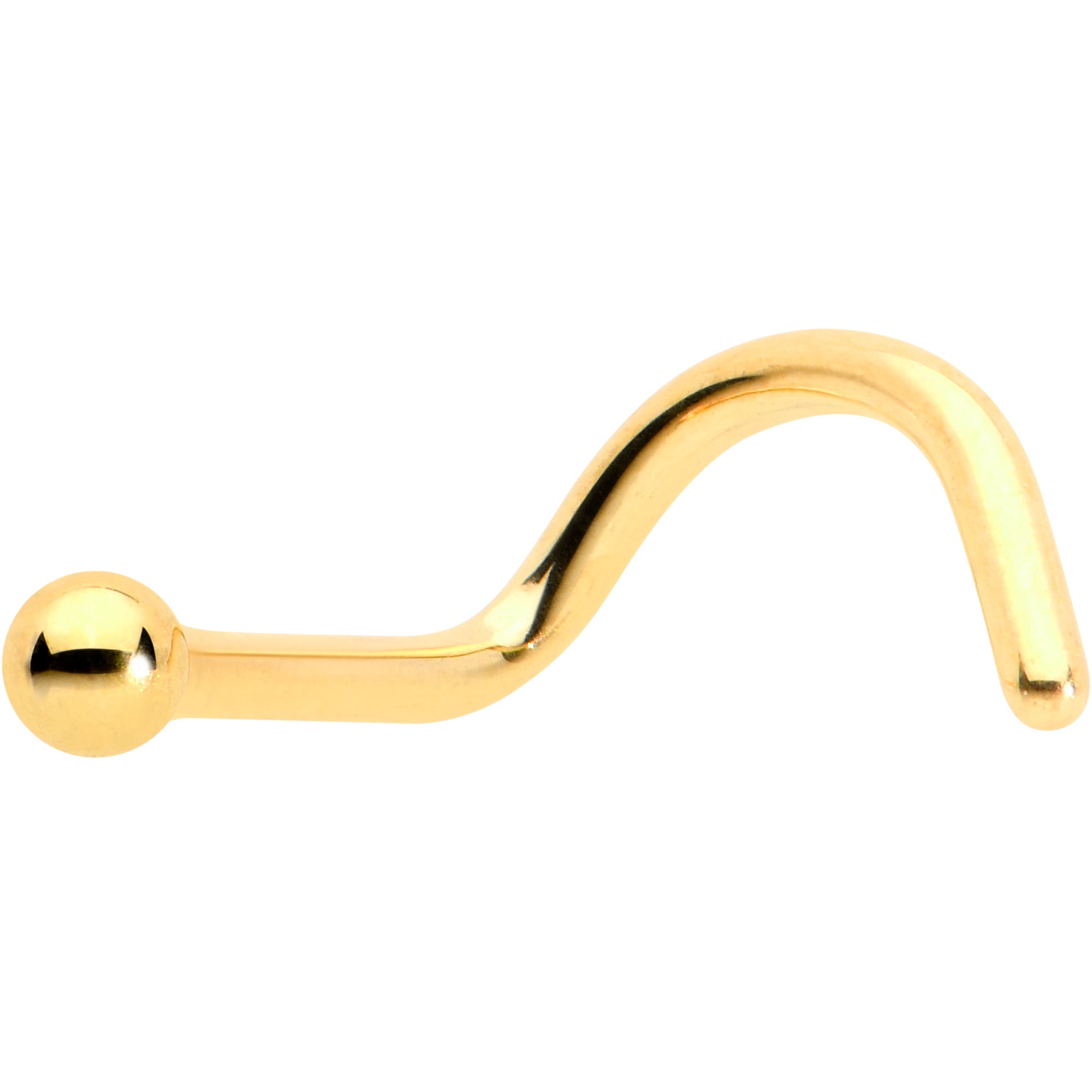 18G 1/4 Gold Hue ASTM F-136 Implant Grade Titanium Ball End Left Side Nose Screw