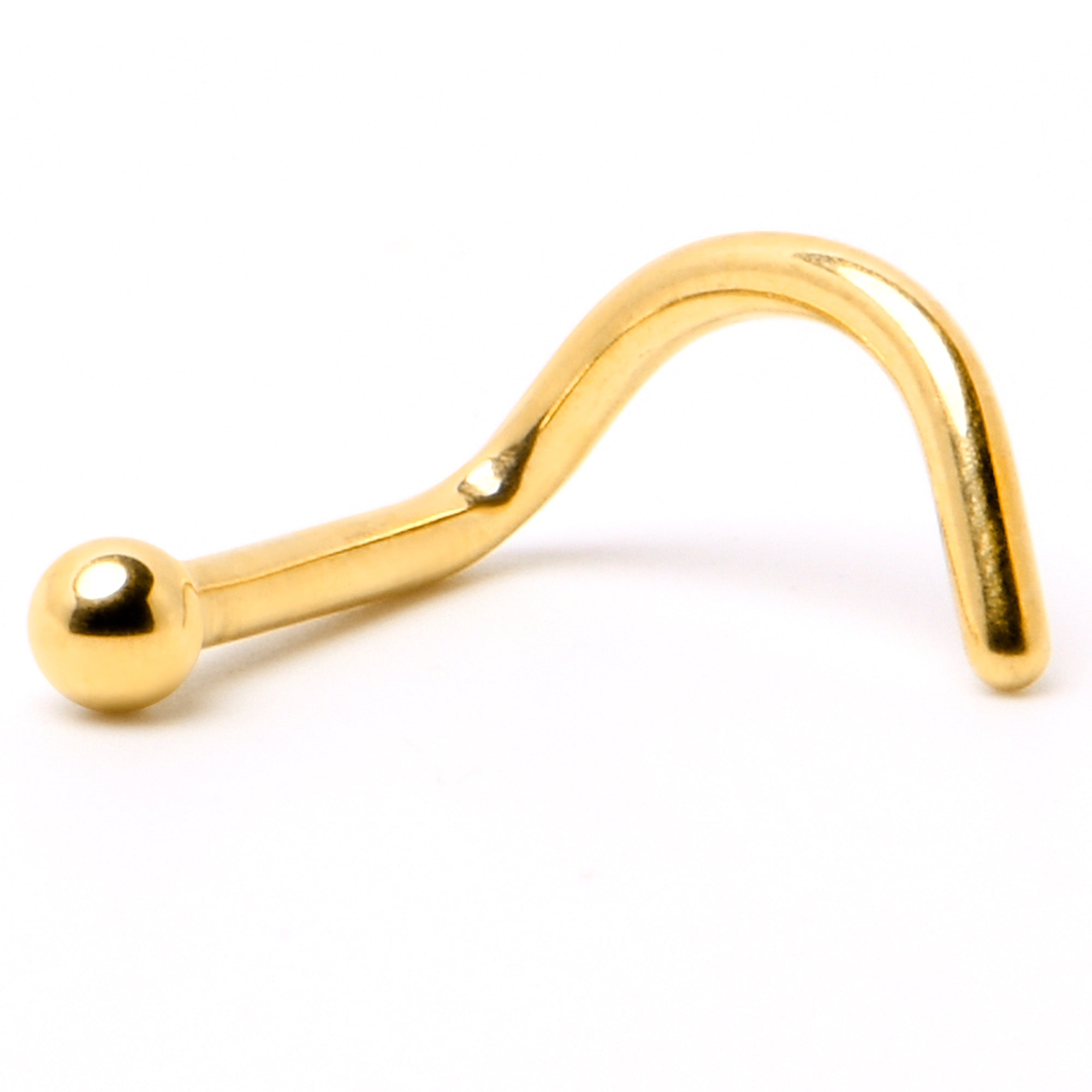 18G 1/4 Gold Hue ASTM F-136 Implant Grade Titanium Ball End Left Side Nose Screw