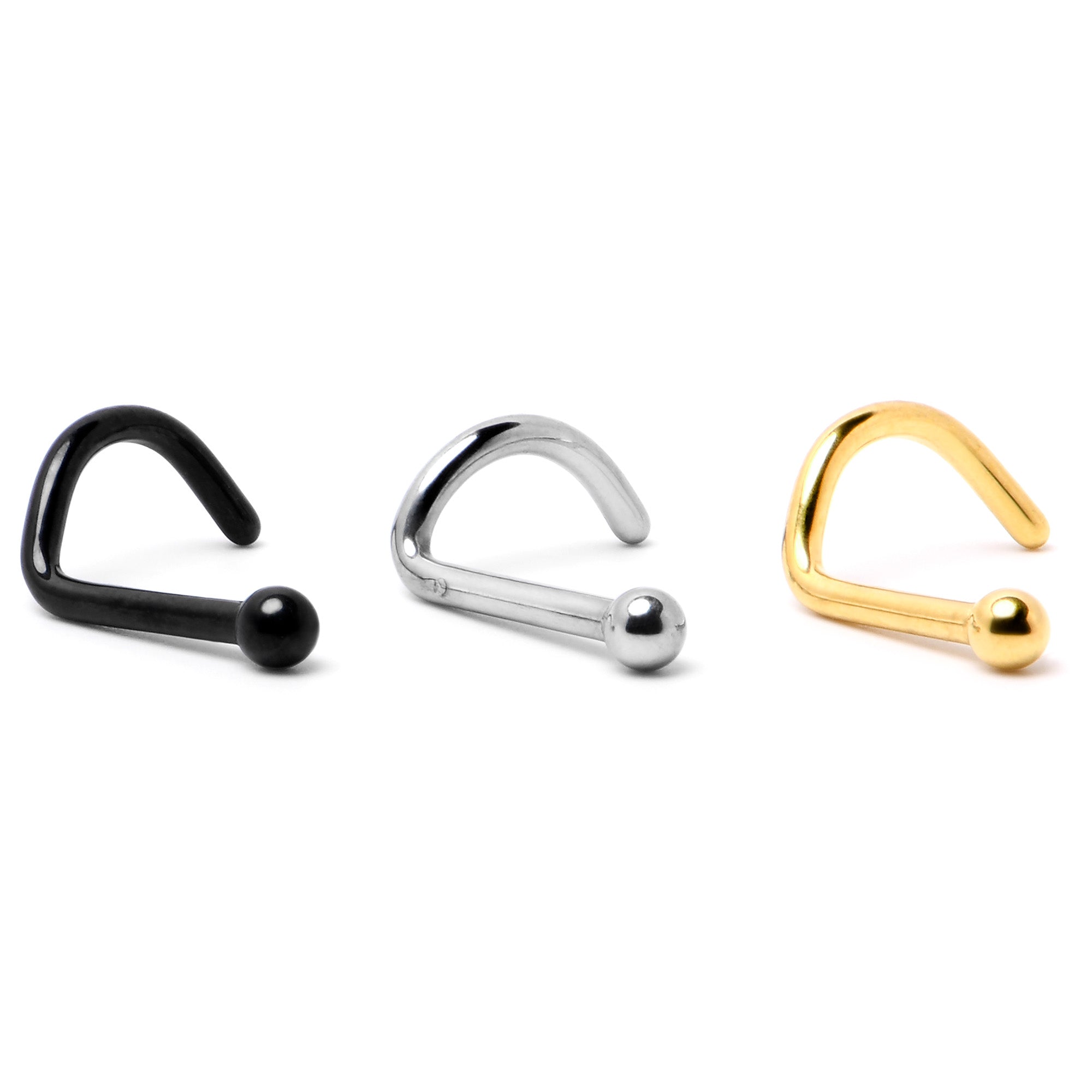 18G 1/4 Gold Hue ASTM F-136 Implant Grade Titanium Ball End Left Side Nose Screw