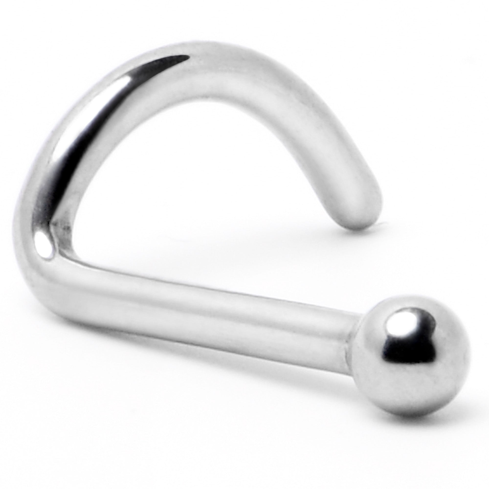 18G 1/4 ASTM F-136 Implant Grade Titanium Ball End Left Side Nose Screw