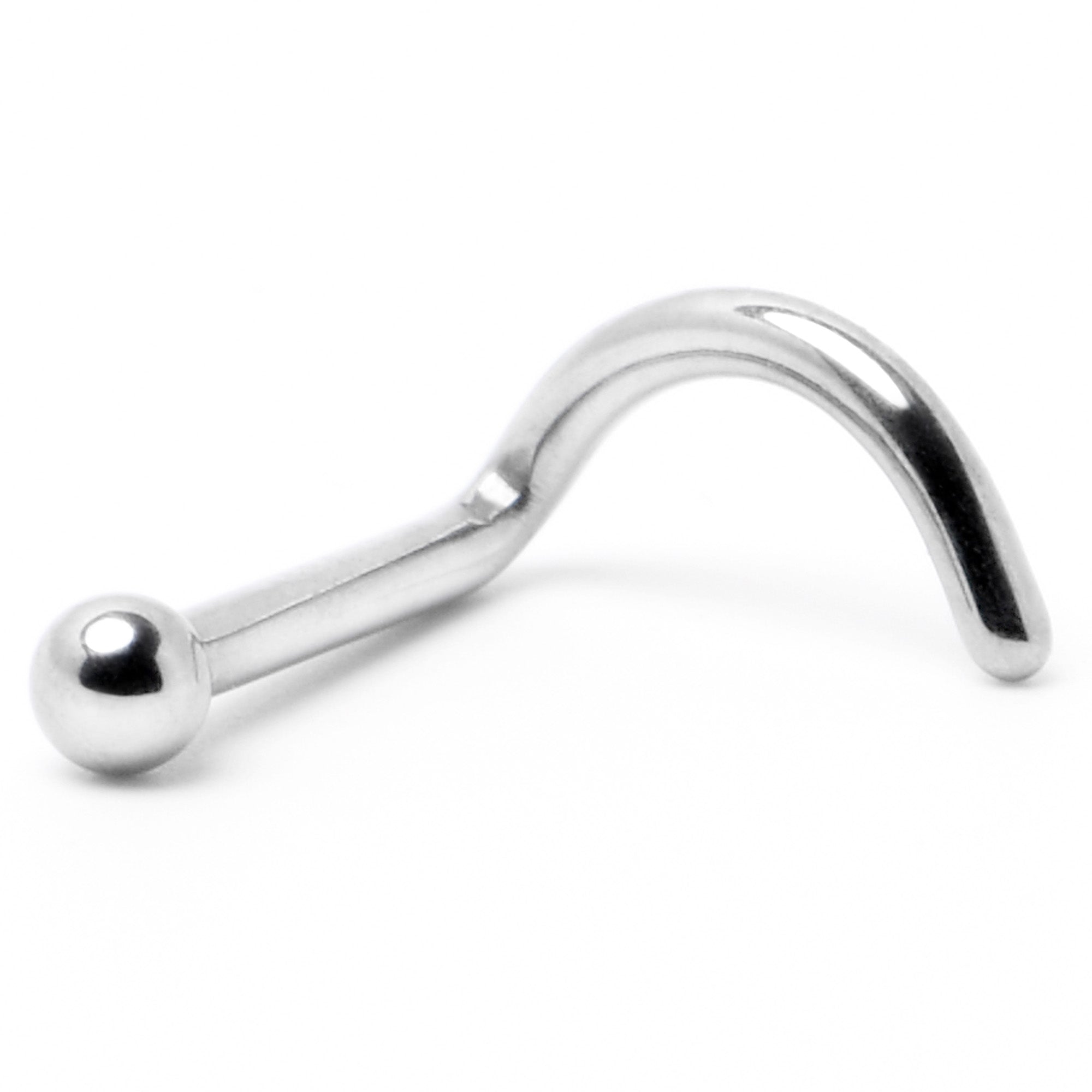 18G 1/4 ASTM F-136 Implant Grade Titanium Ball End Left Side Nose Screw