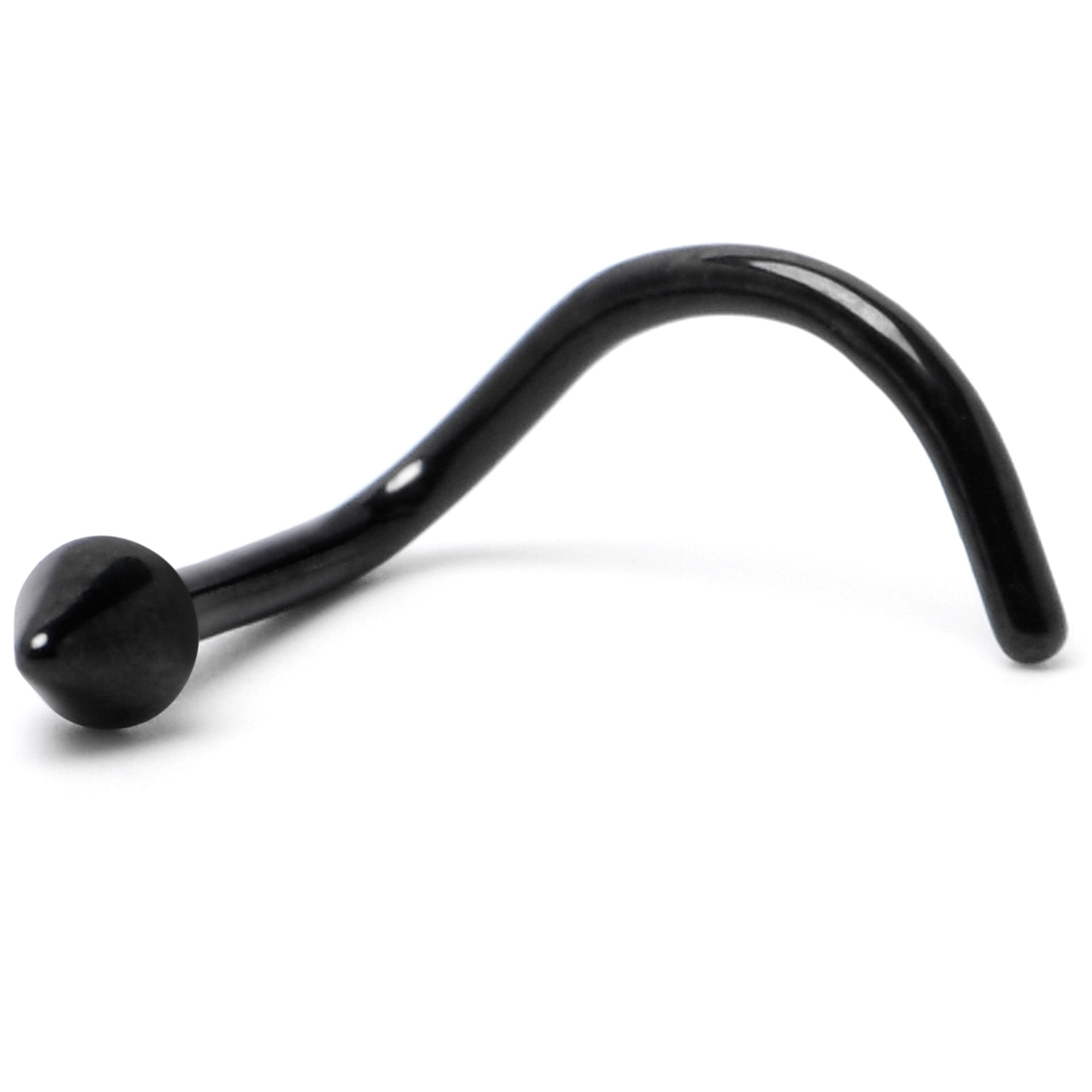 20G 1/4 Black ASTM F-136 Implant Grade Titanium Cone End Left Side Nose Screw