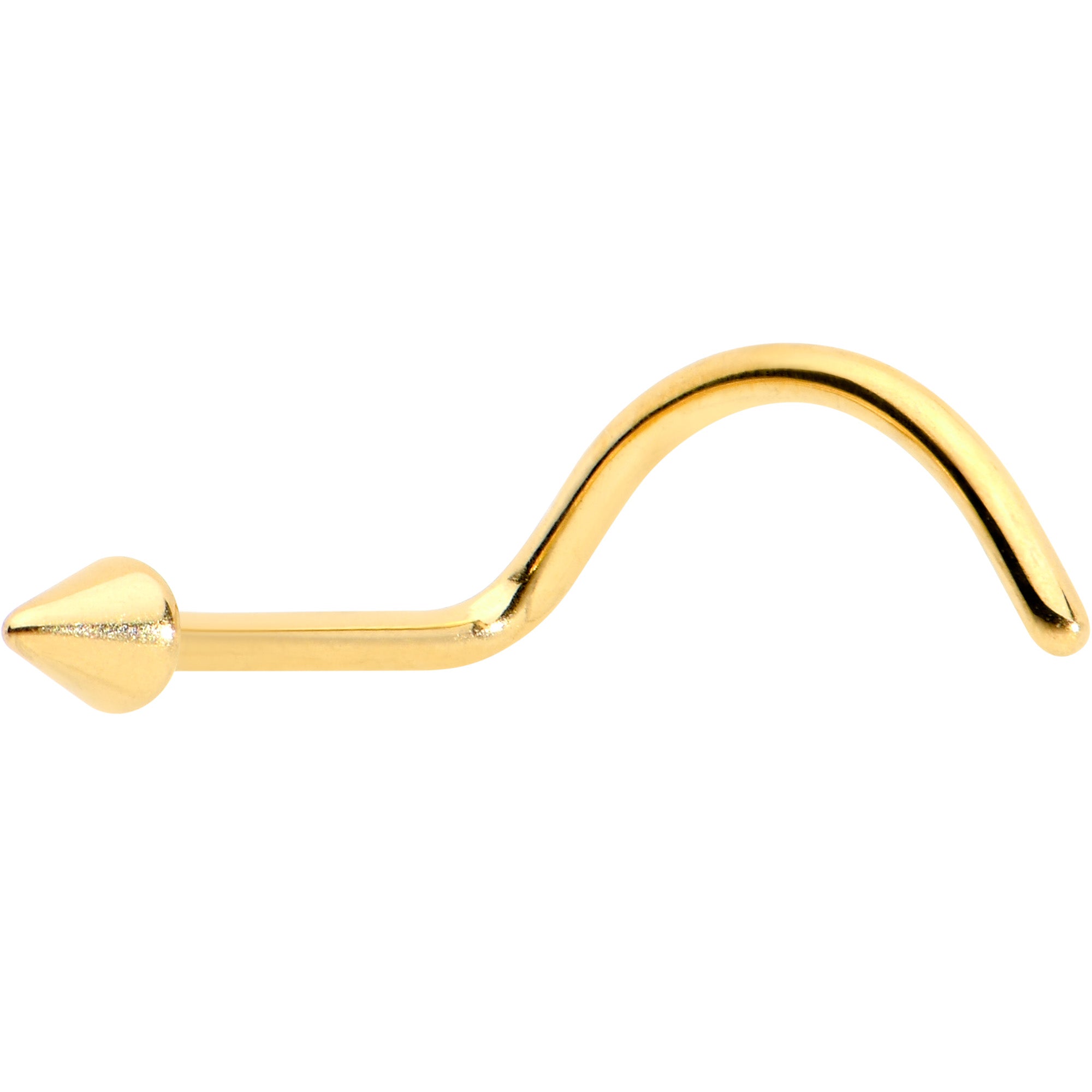 20G 1/4 Gold Hue ASTM F-136 Implant Grade Titanium Cone End Left Side Nose Screw