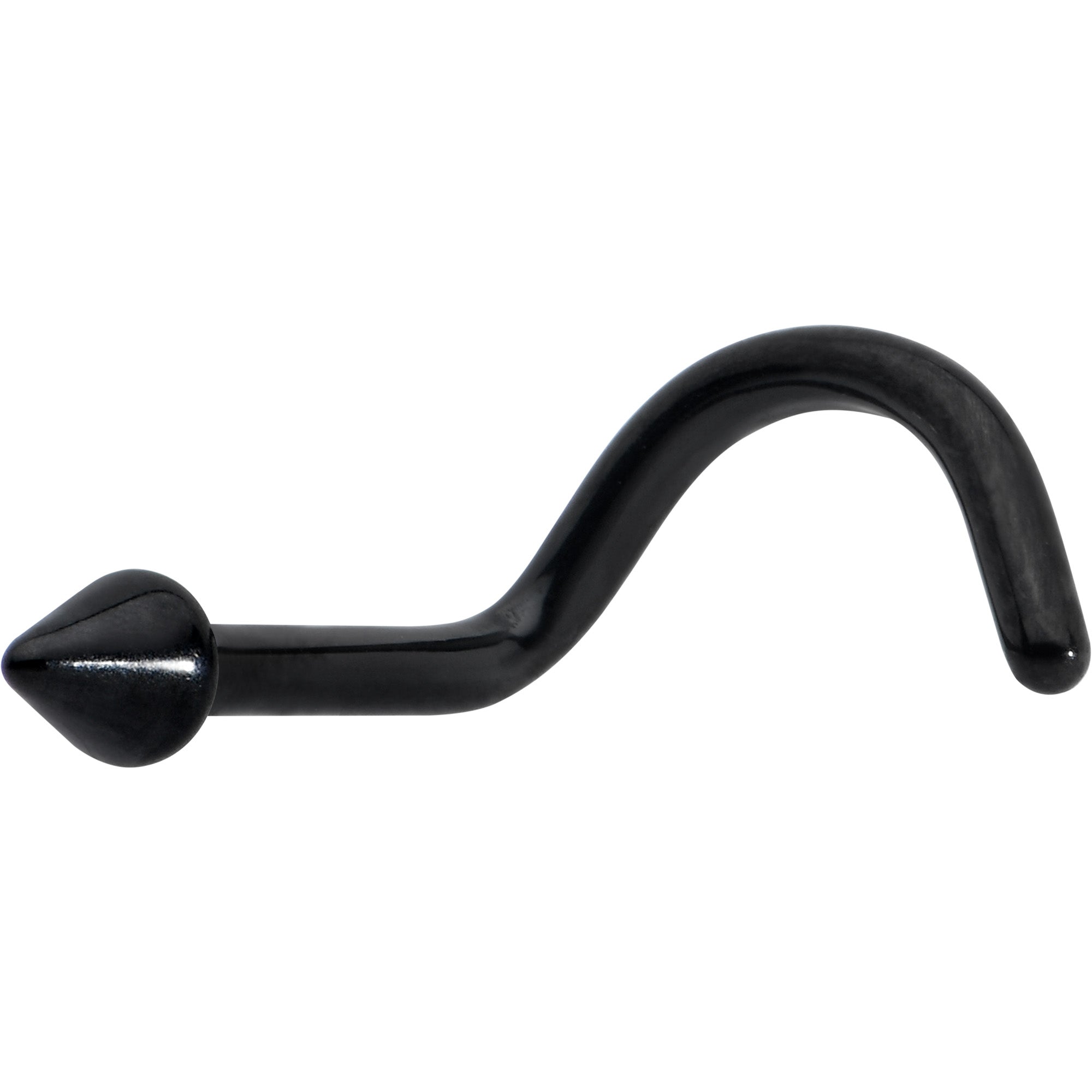 18G 1/4 Black ASTM F-136 Implant Grade Titanium Cone End Left Side Nose Screw