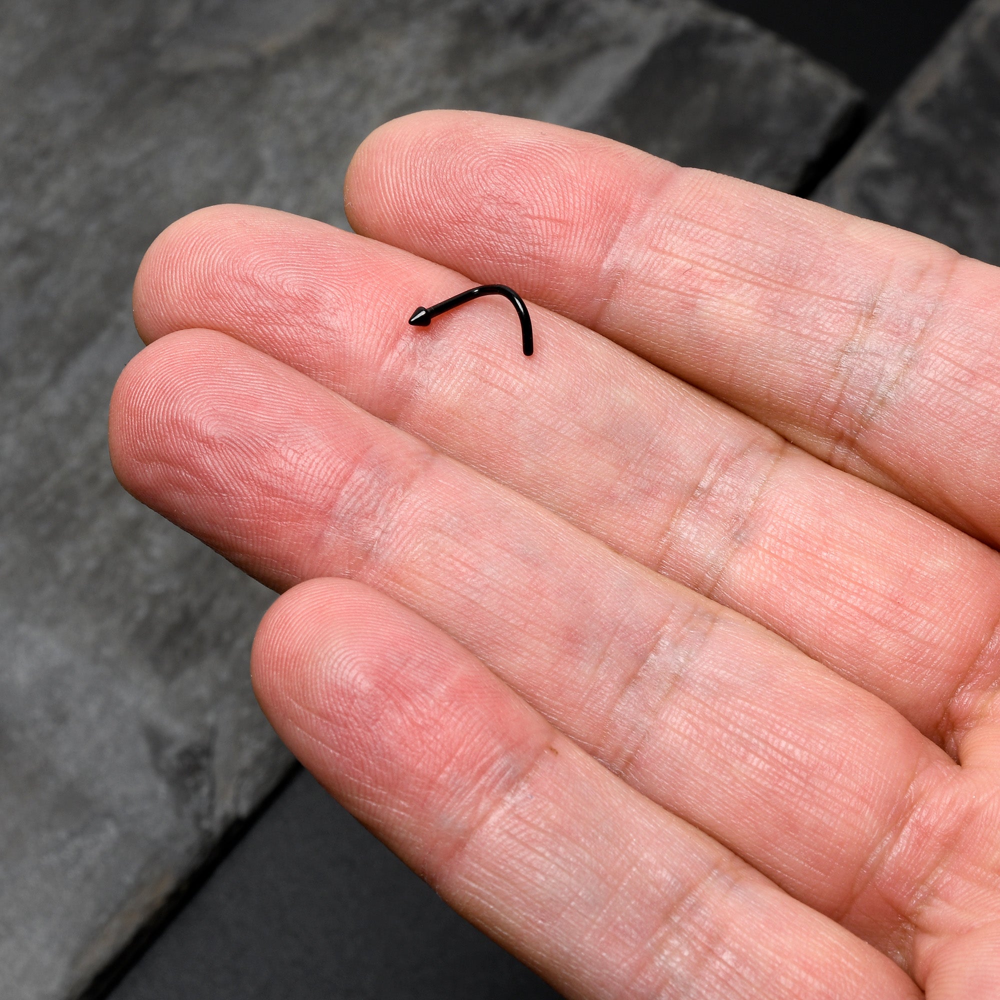 18G 1/4 Black ASTM F-136 Implant Grade Titanium Cone End Left Side Nose Screw