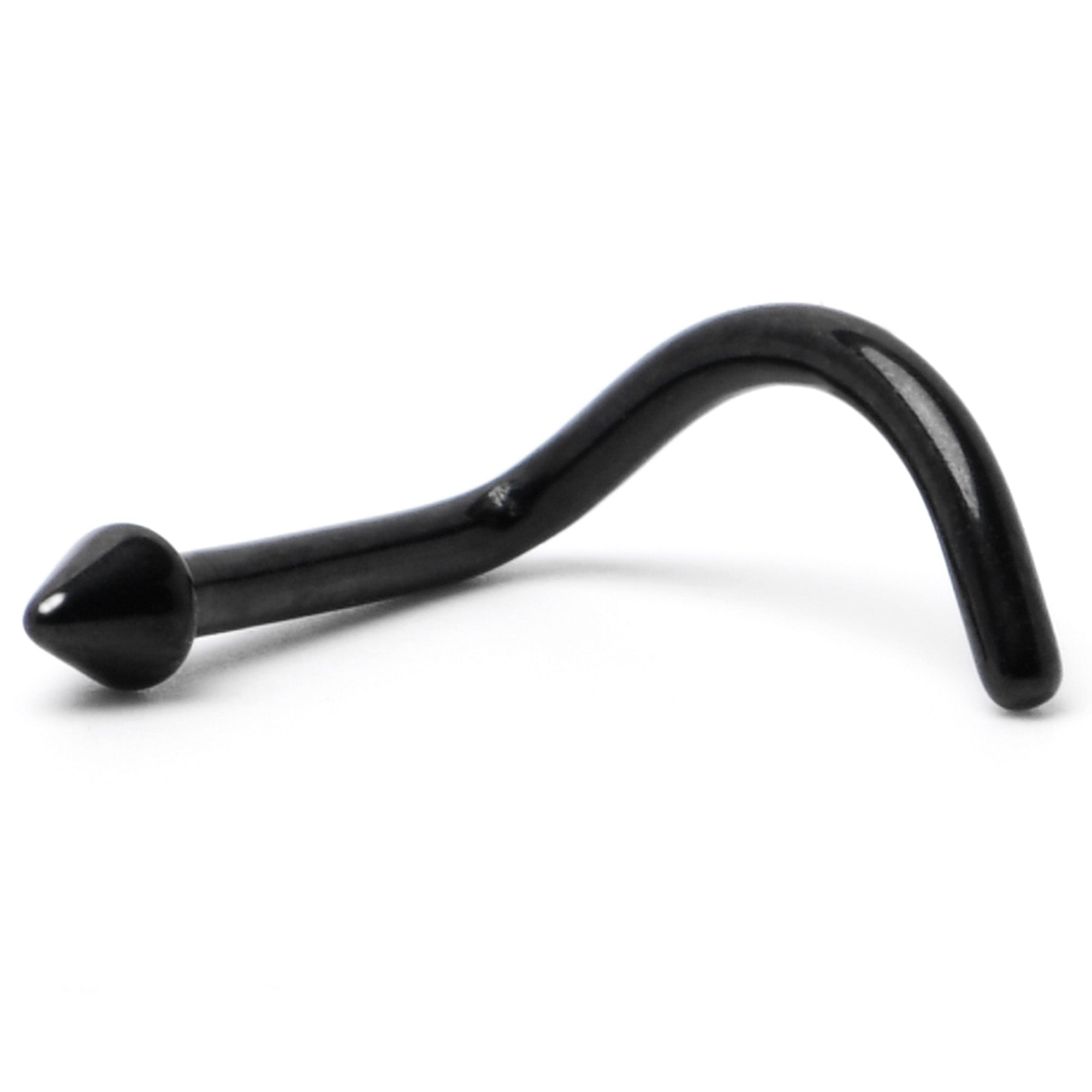 18G 1/4 Black ASTM F-136 Implant Grade Titanium Cone End Left Side Nose Screw