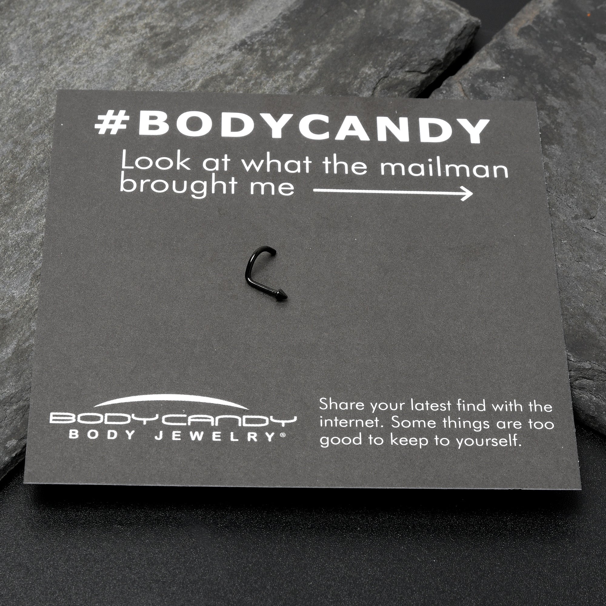 18G 1/4 Black ASTM F-136 Implant Grade Titanium Cone End Left Side Nose Screw