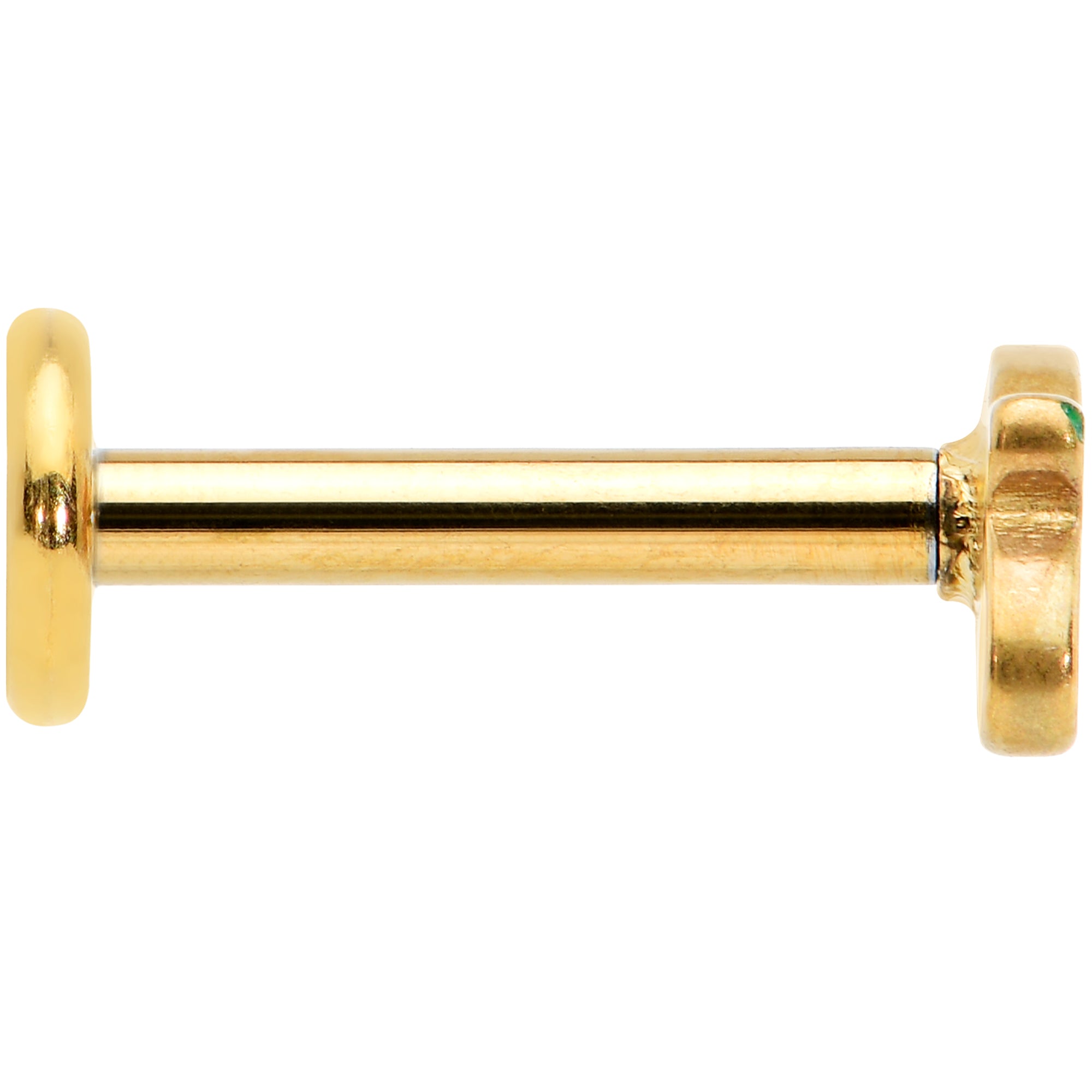 16G 5/16 Gold Tone Merry Christmas Inlaid Labret Monroe Tragus