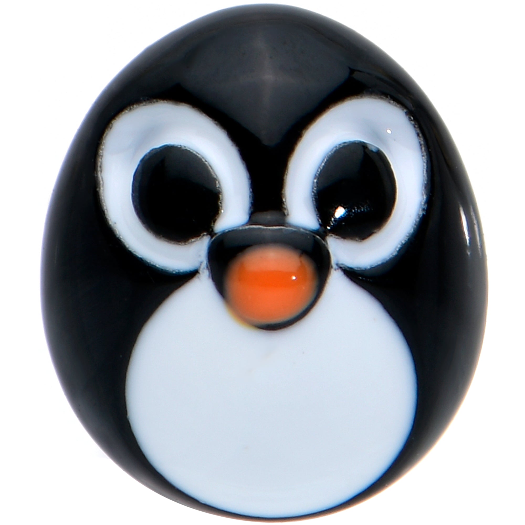 20G 7mm Gold Tone Round Penguin Face Holiday L Shape Nose Ring