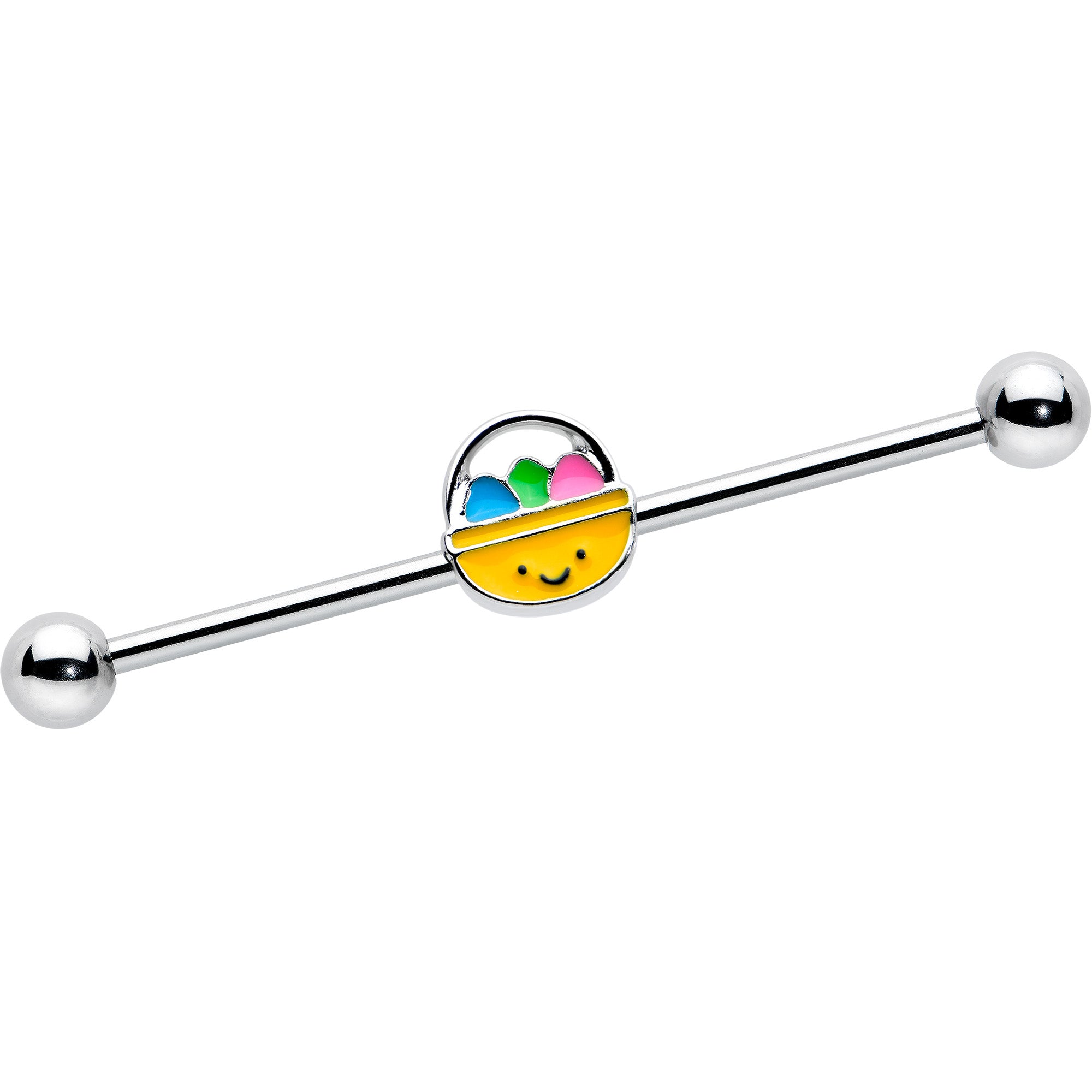 14G Celebration Easter Basket Industrial Barbell 38mm