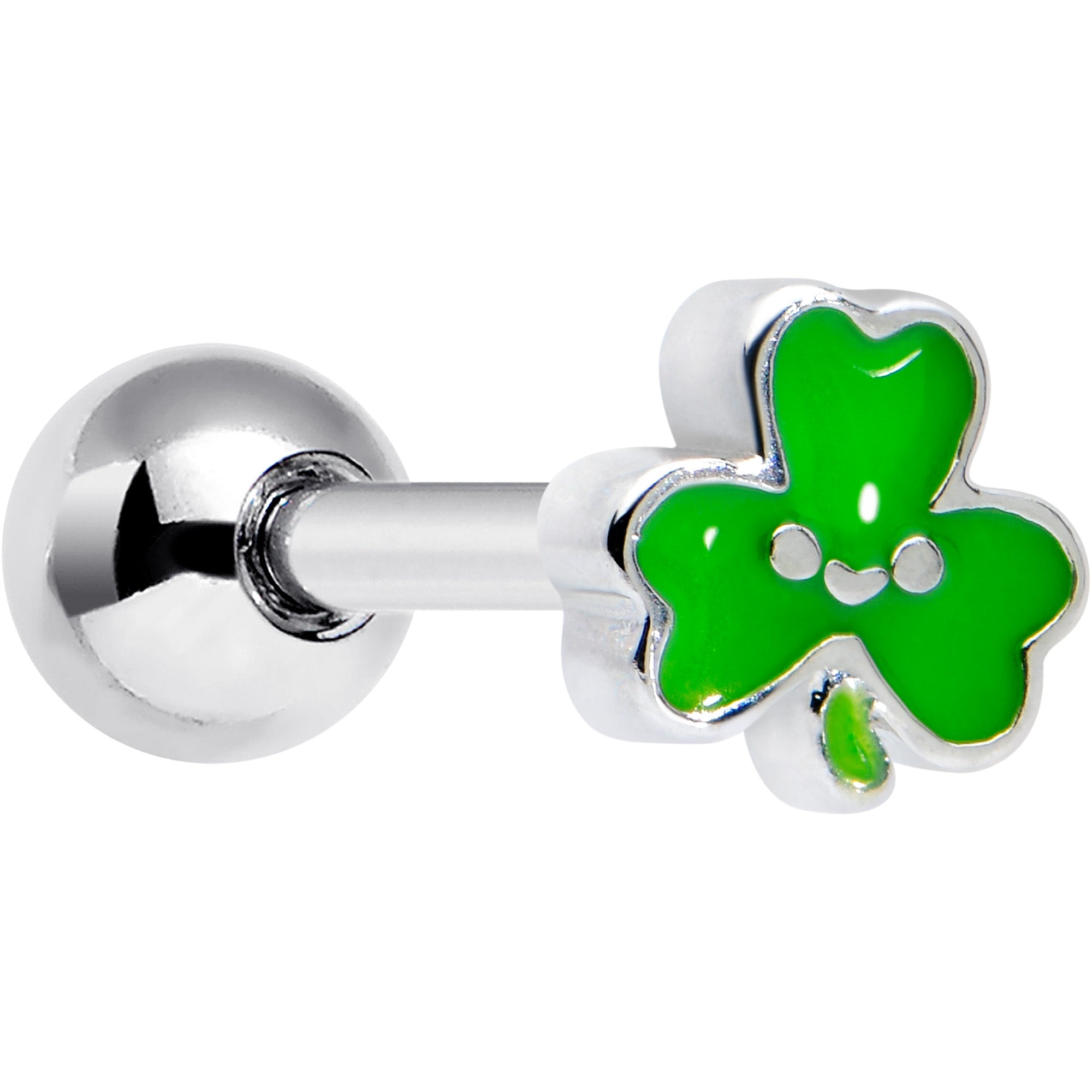 16G 1/4 Sweet Happy Shamrock St Patricks Cartilage Tragus Earring