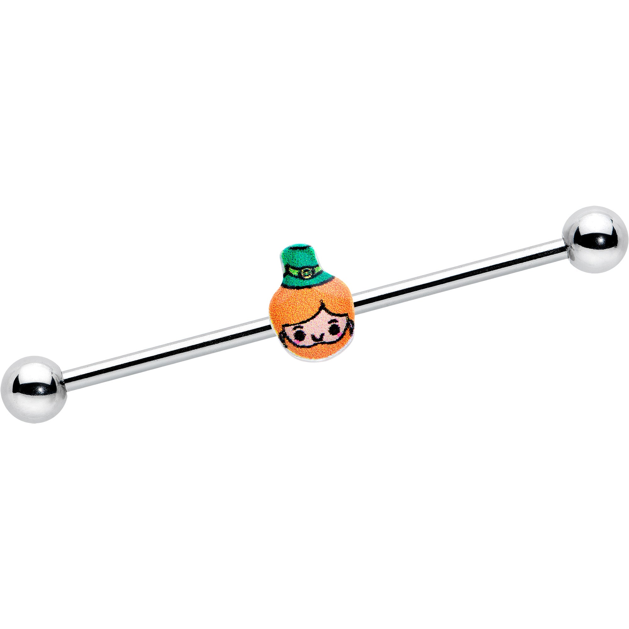14G Sweet Happy Leprechaun St Patricks Industrial Barbell 38mm