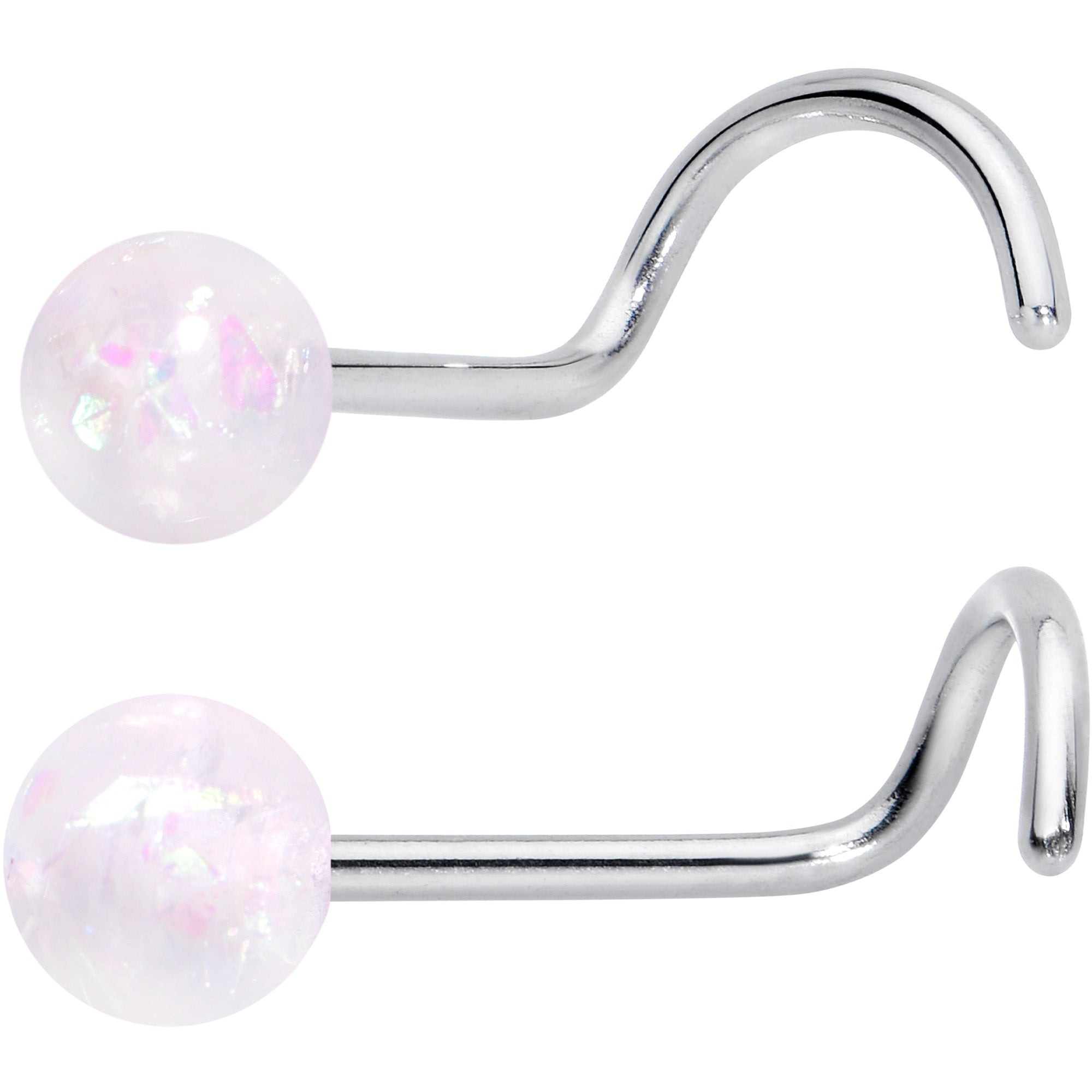 20G Nose Screw Gem Faux Opal Pack Pretty Nose Ring Set of 6