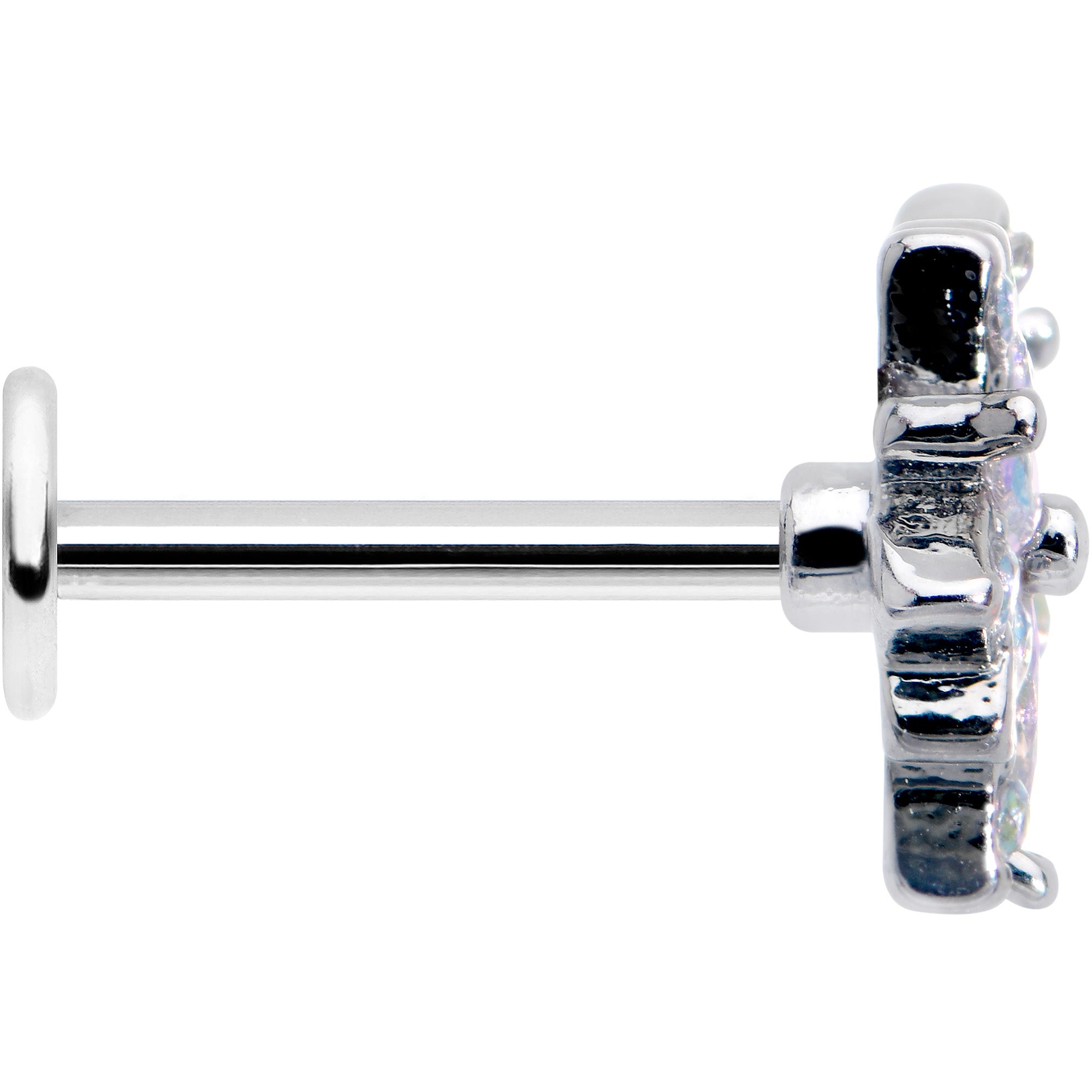 16G 5/16 Aurora CZ Gem Snowflake Style Labret Monroe Tragus