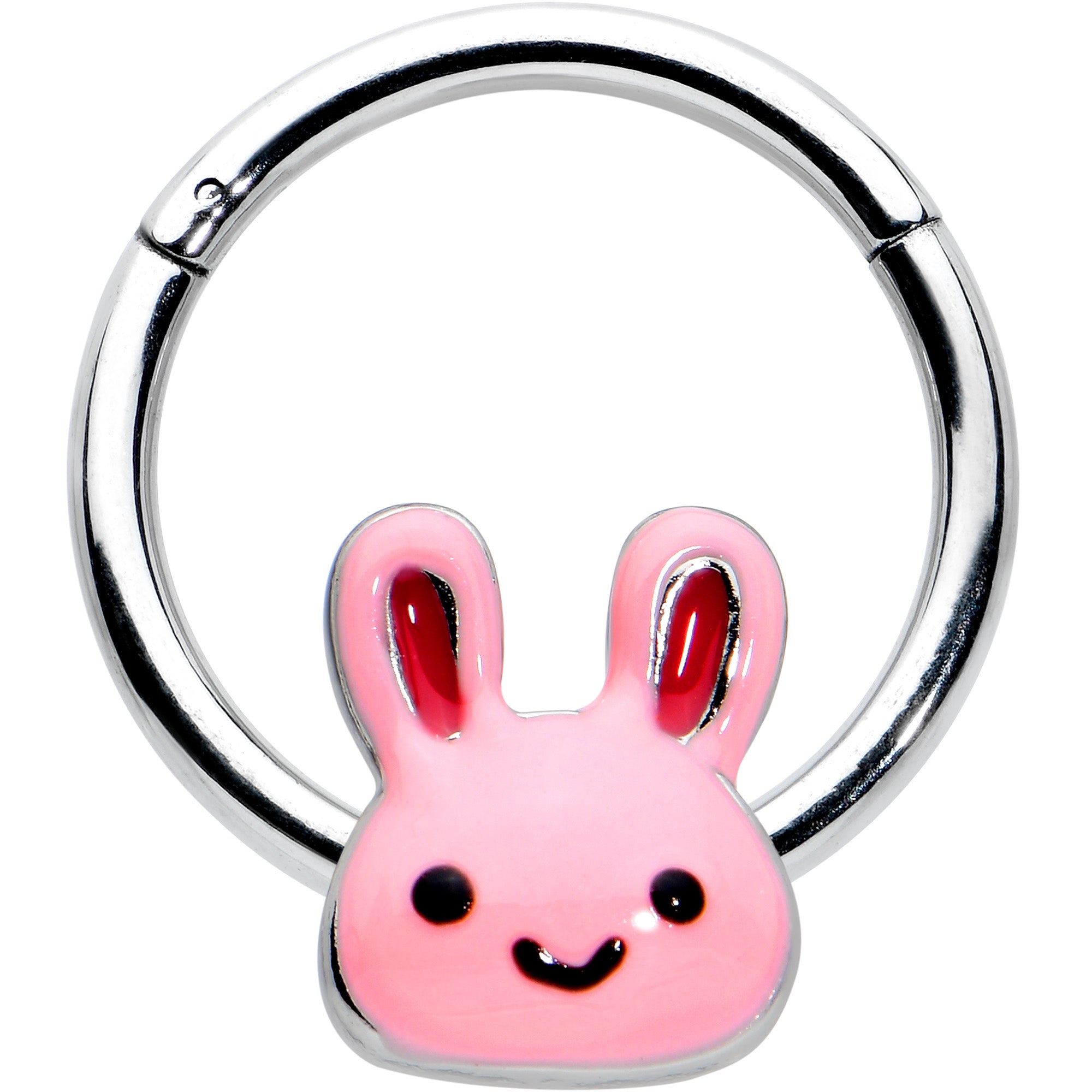 16G 3/8 Kawaii Cutie Easter Bunny Hinged Segment Ring