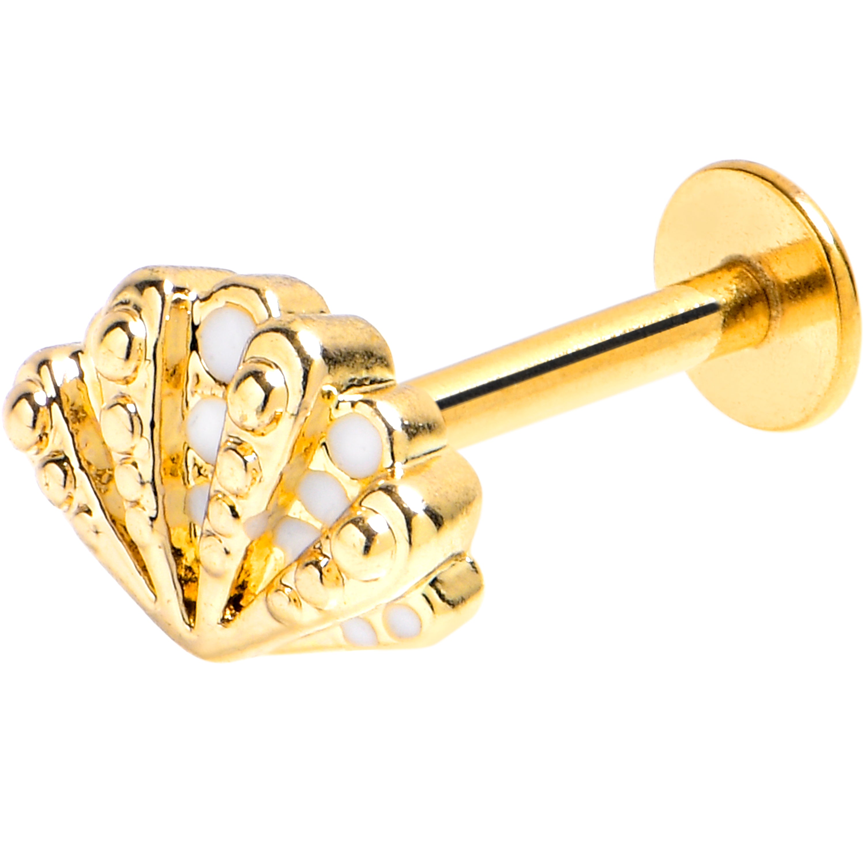 16G 5/16 Gold Tone Luxe Sea Shell Glam Labret Monroe Tragus