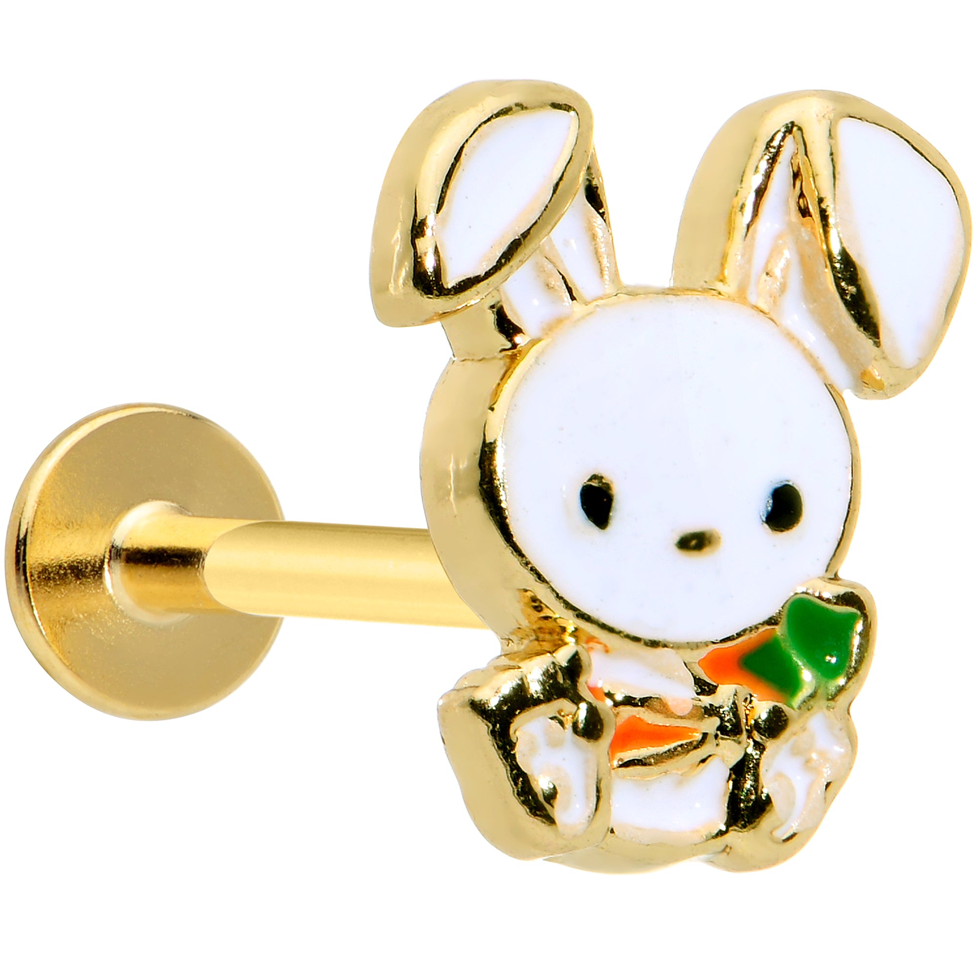 16G 5/16 Gold Tone Cutie Easter Bunny Labret Monroe Tragus