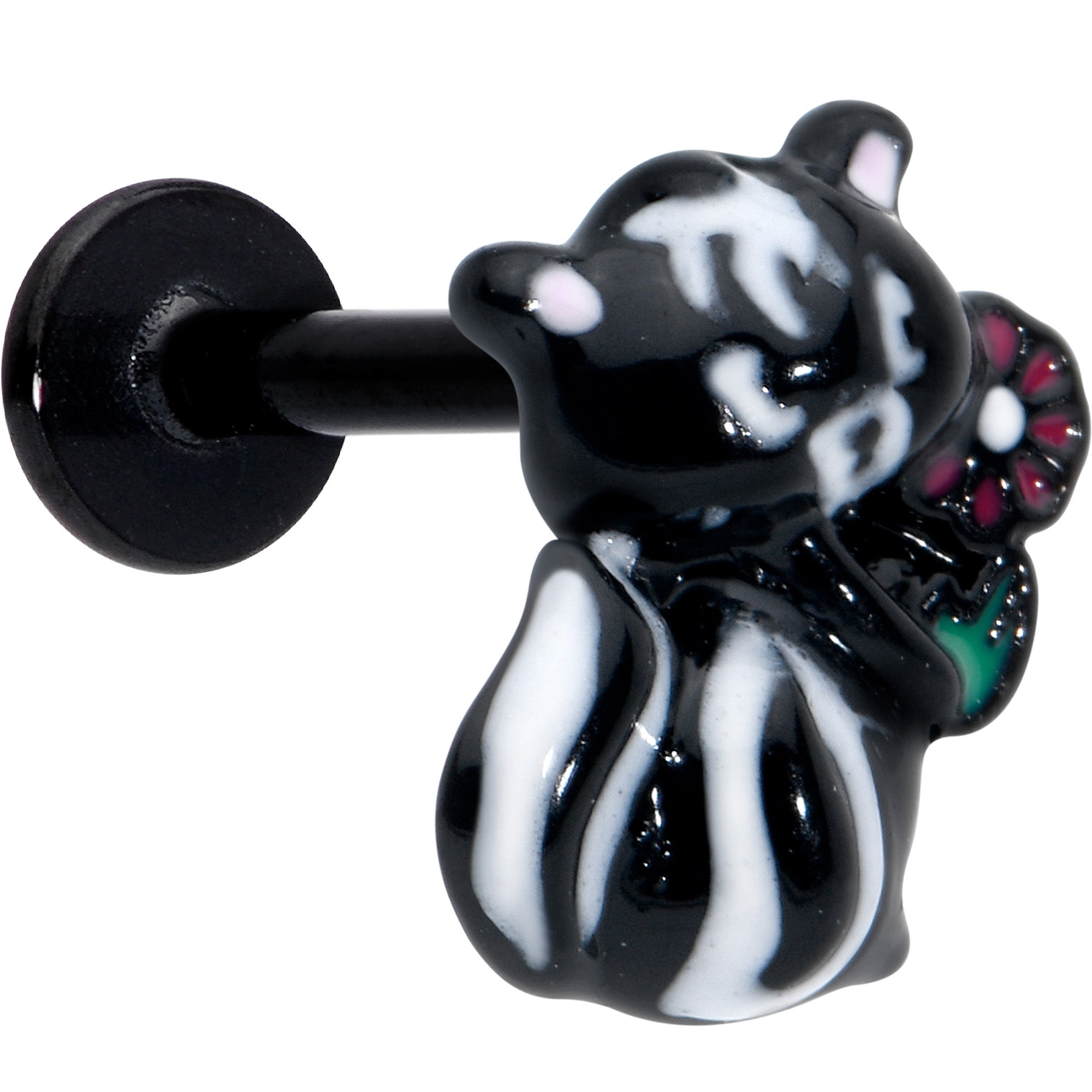 16G 5/16 Black Funky Skunk Labret Monroe Tragus