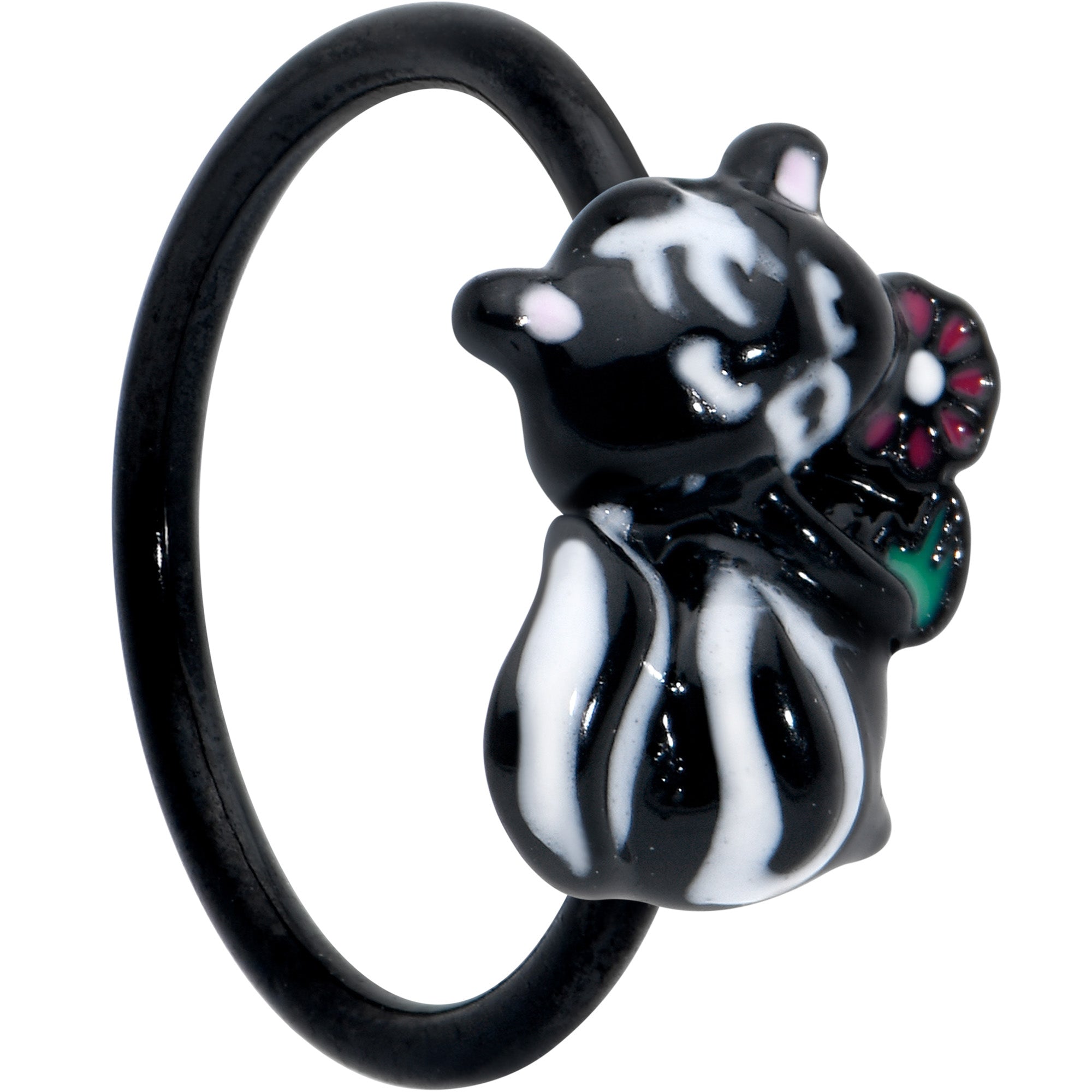 20G 5/16 Black Funky Skunk Nose Hoop
