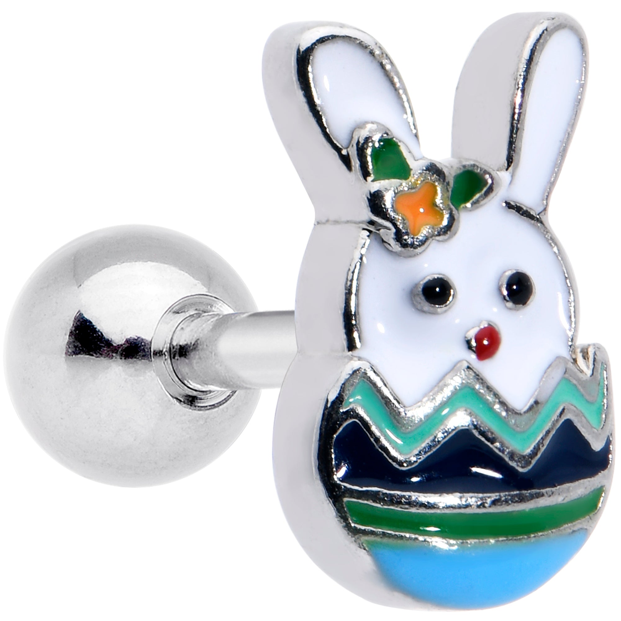 16G 1/4 Easter Egg Bunny Cartilage Tragus Earring
