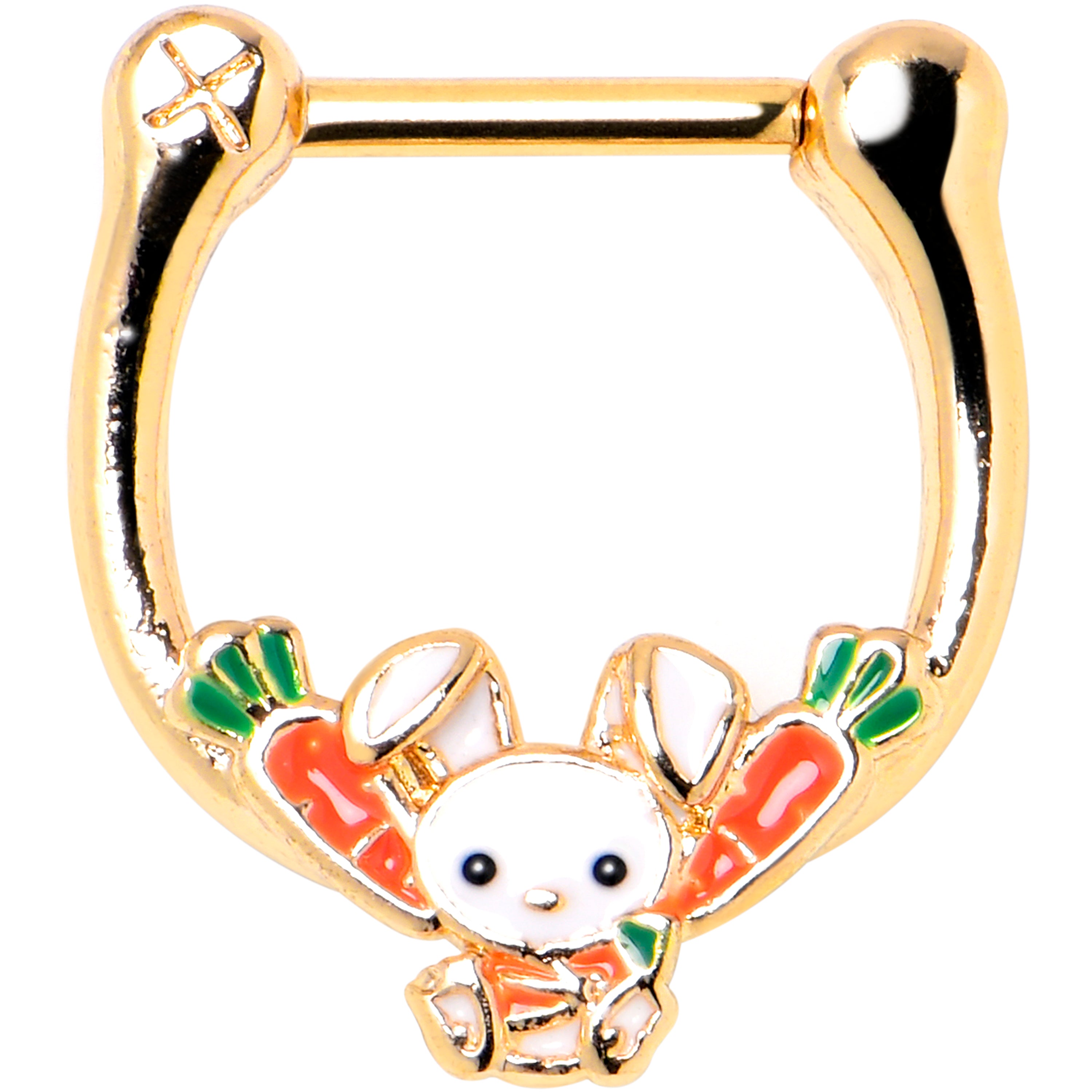16G 5/16 Gold Tone Cutie Easter Bunny Cartilage Clicker