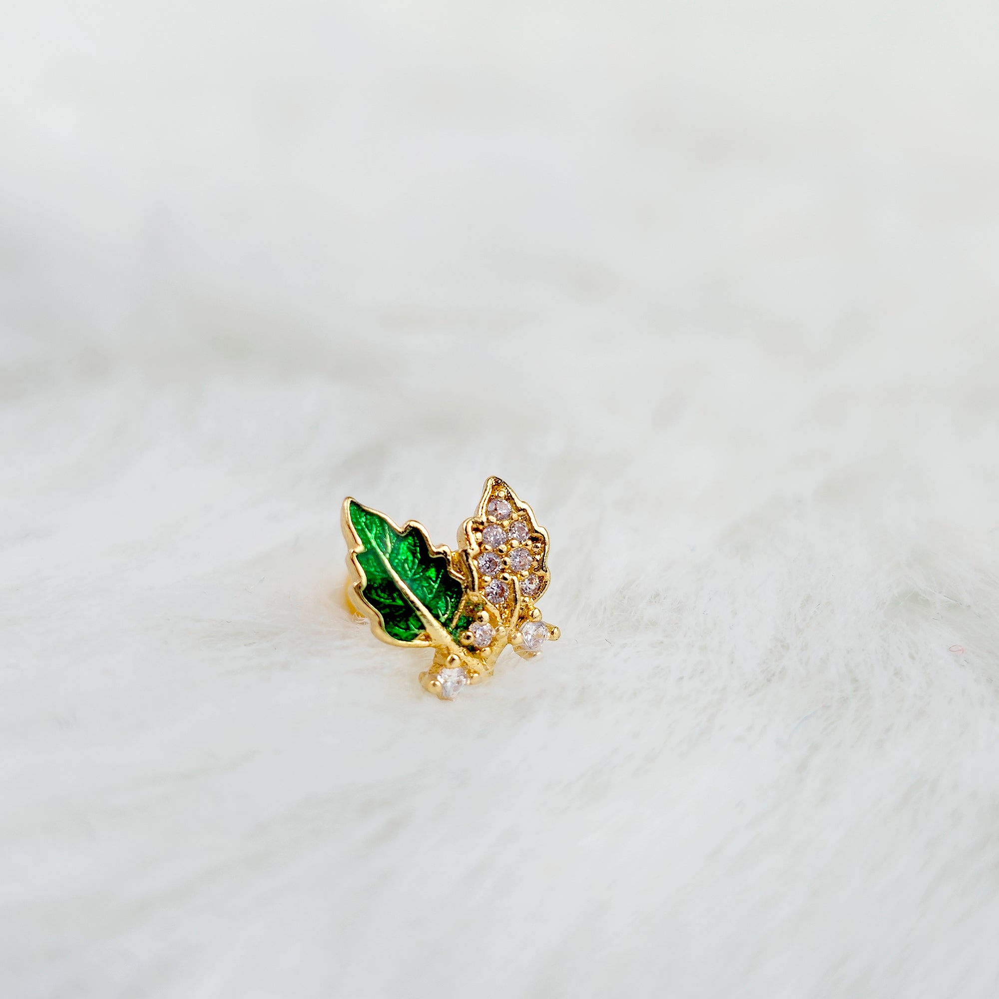 16G Natures Glamour Leaf Labret Monroe Tragus