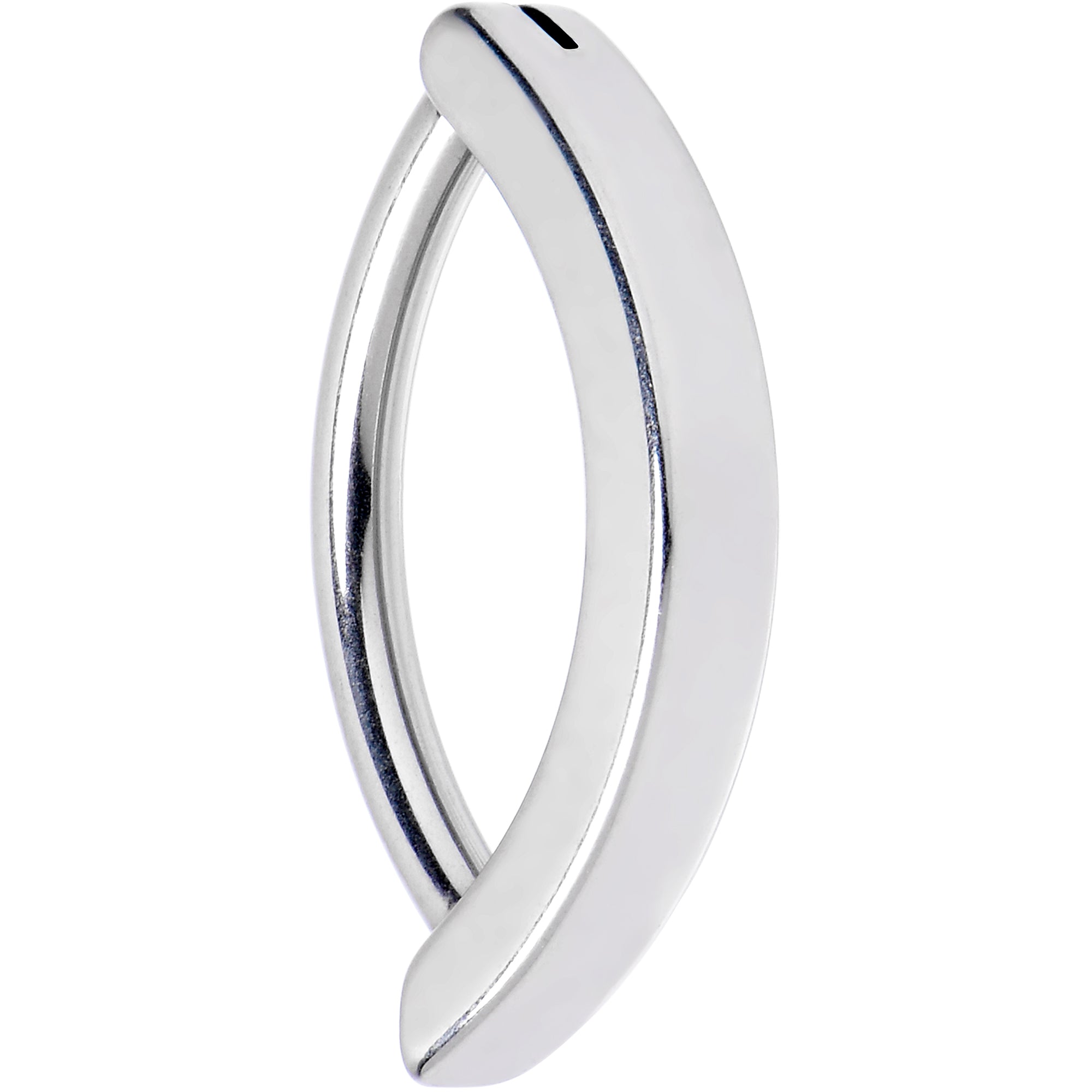 14G 1/2 316L Surgical Steel Smooth Style Hinged Hoop Belly Ring