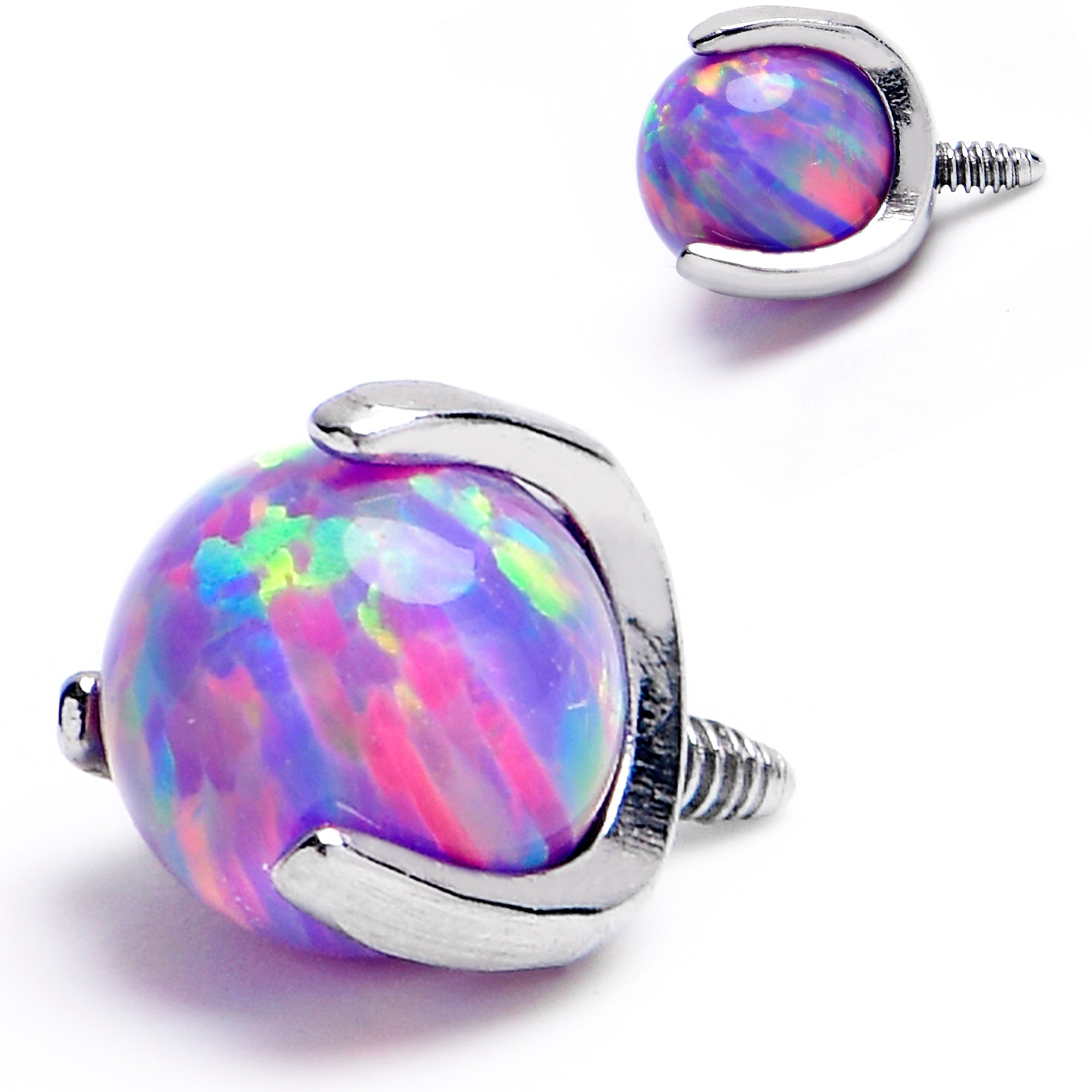 16G 4mm Purple Synthetic Opal Internally Threaded Replacement Ball