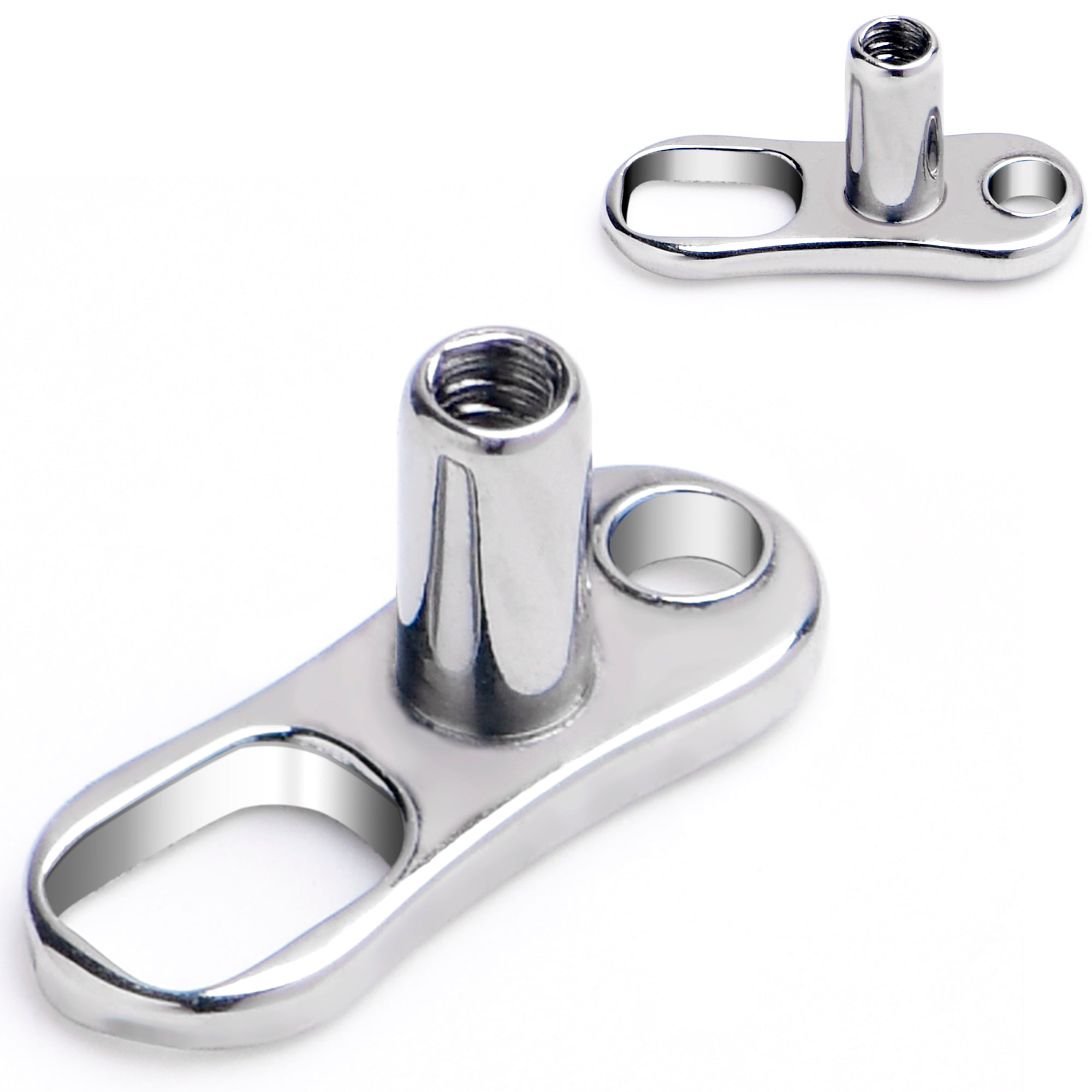 16G 2.5mm Rise 2 Hole Implant Grade Titanium Dermal Anchor Base