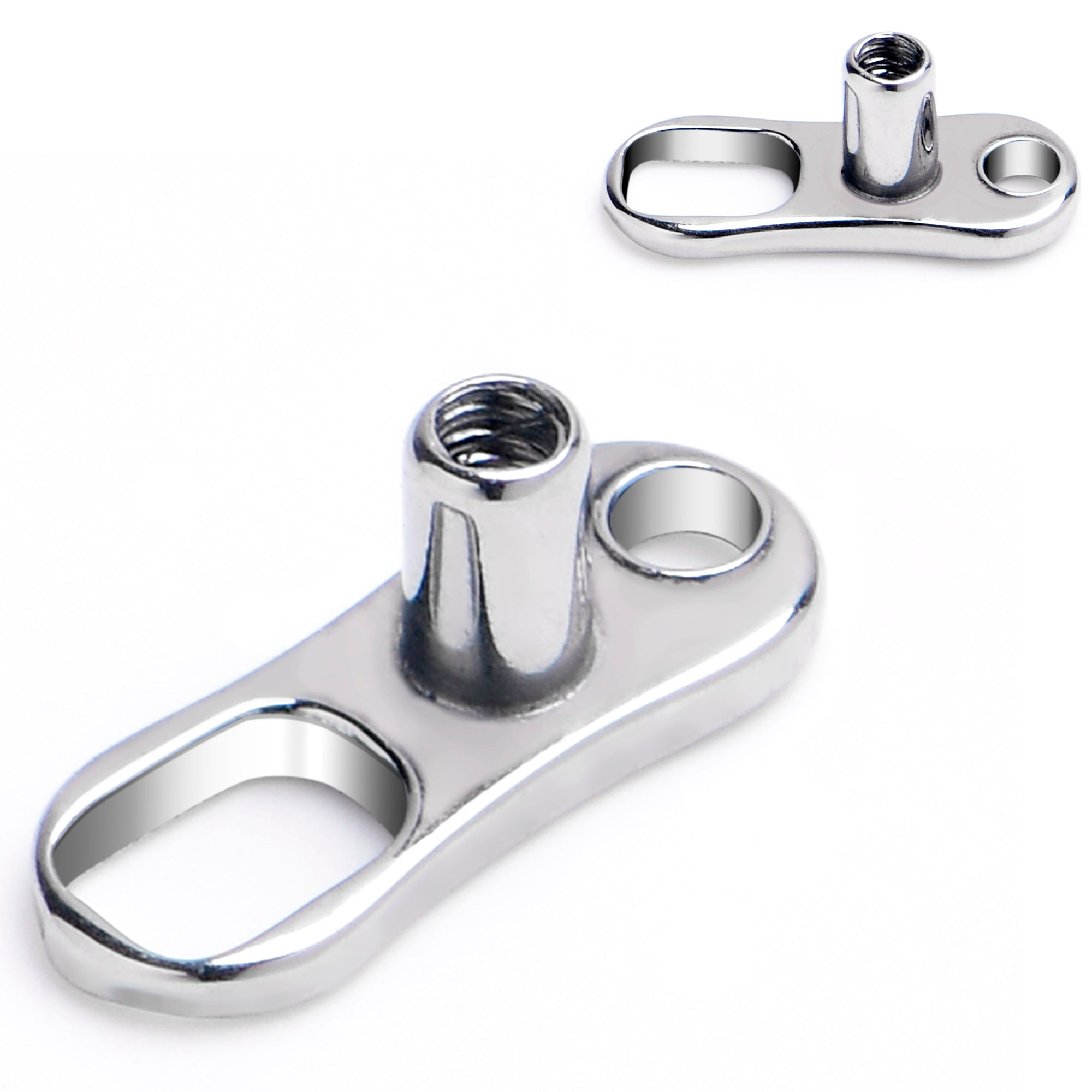 16G 2mm Rise 2 Hole Implant Grade Titanium Dermal Anchor Base