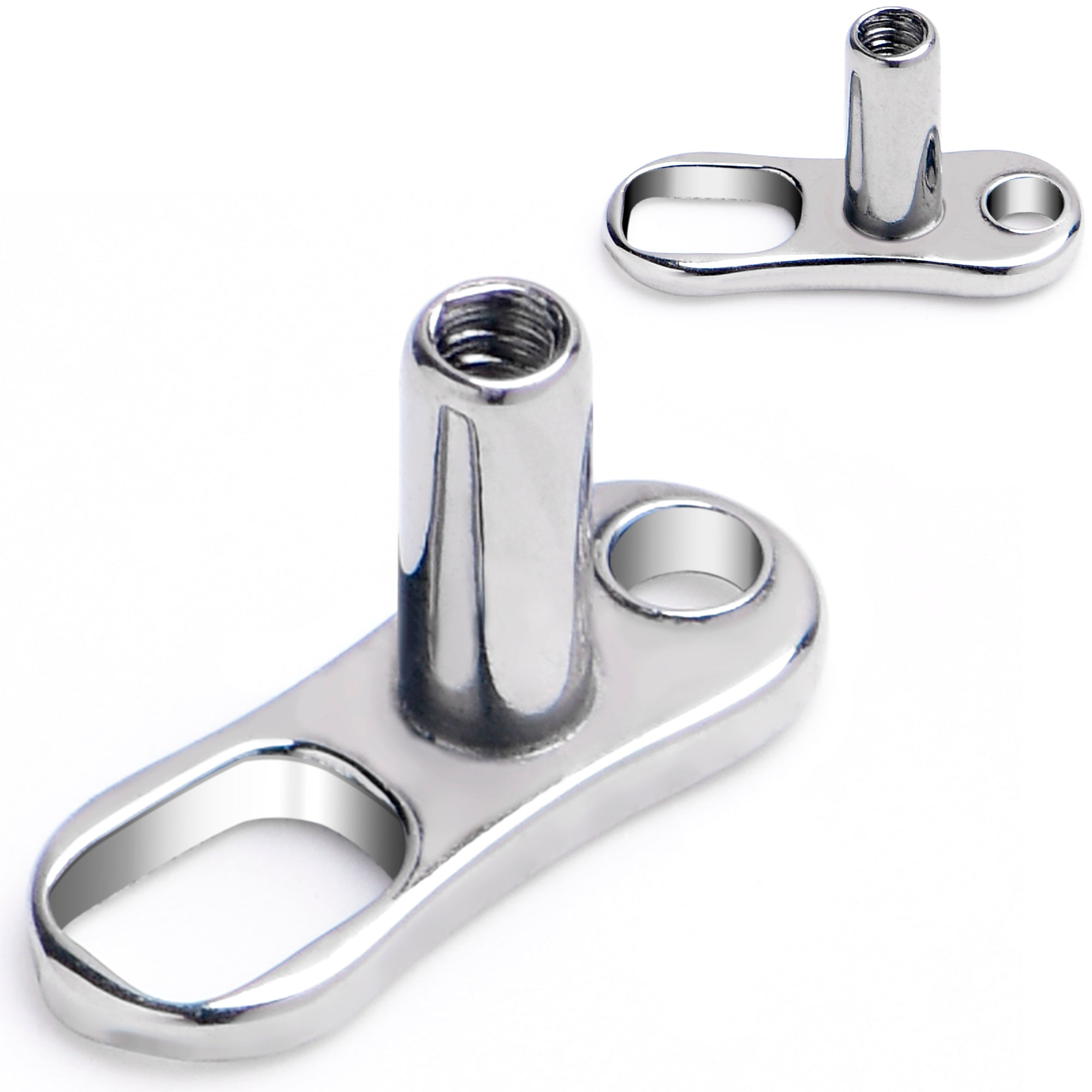 16G 3mm Rise 2 Hole Implant Grade Titanium Dermal Anchor Base