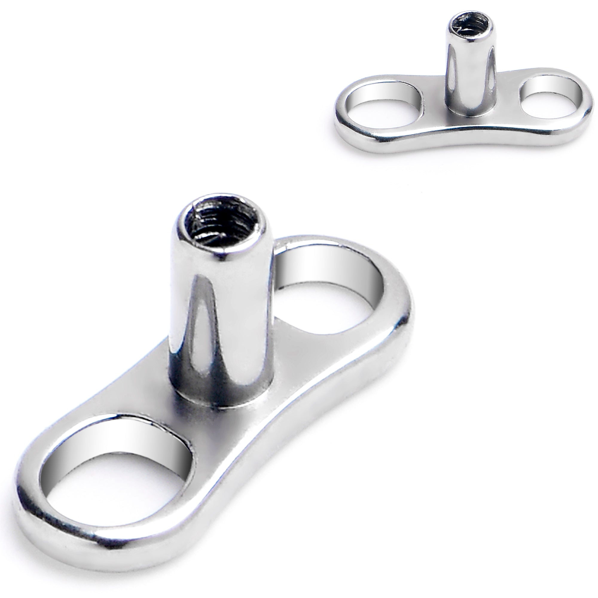 16G 2.5mm Rise Center Post Implant Grade Titanium Dermal Anchor Base