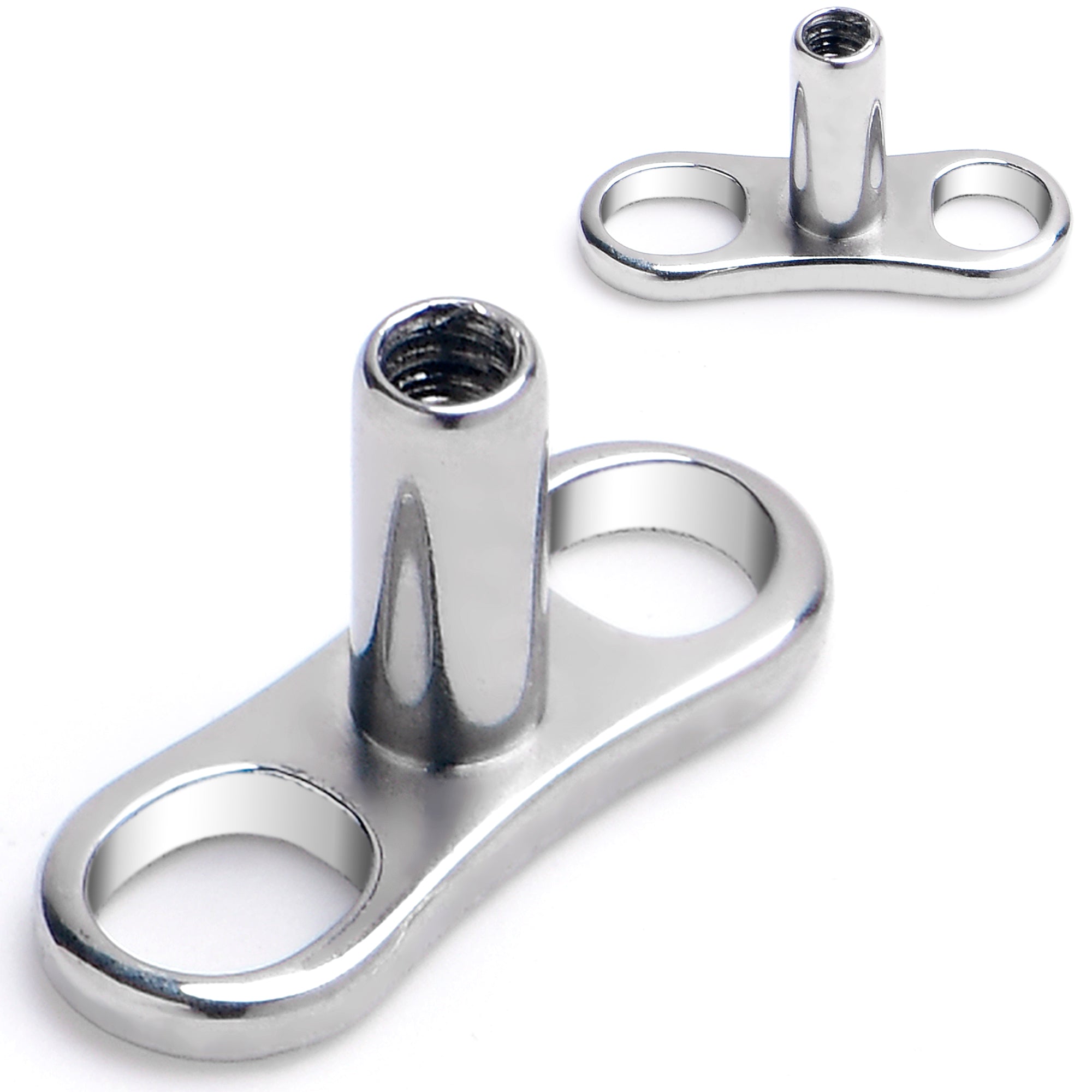 16G 3mm Rise Center Post Implant Grade Titanium Dermal Anchor Base