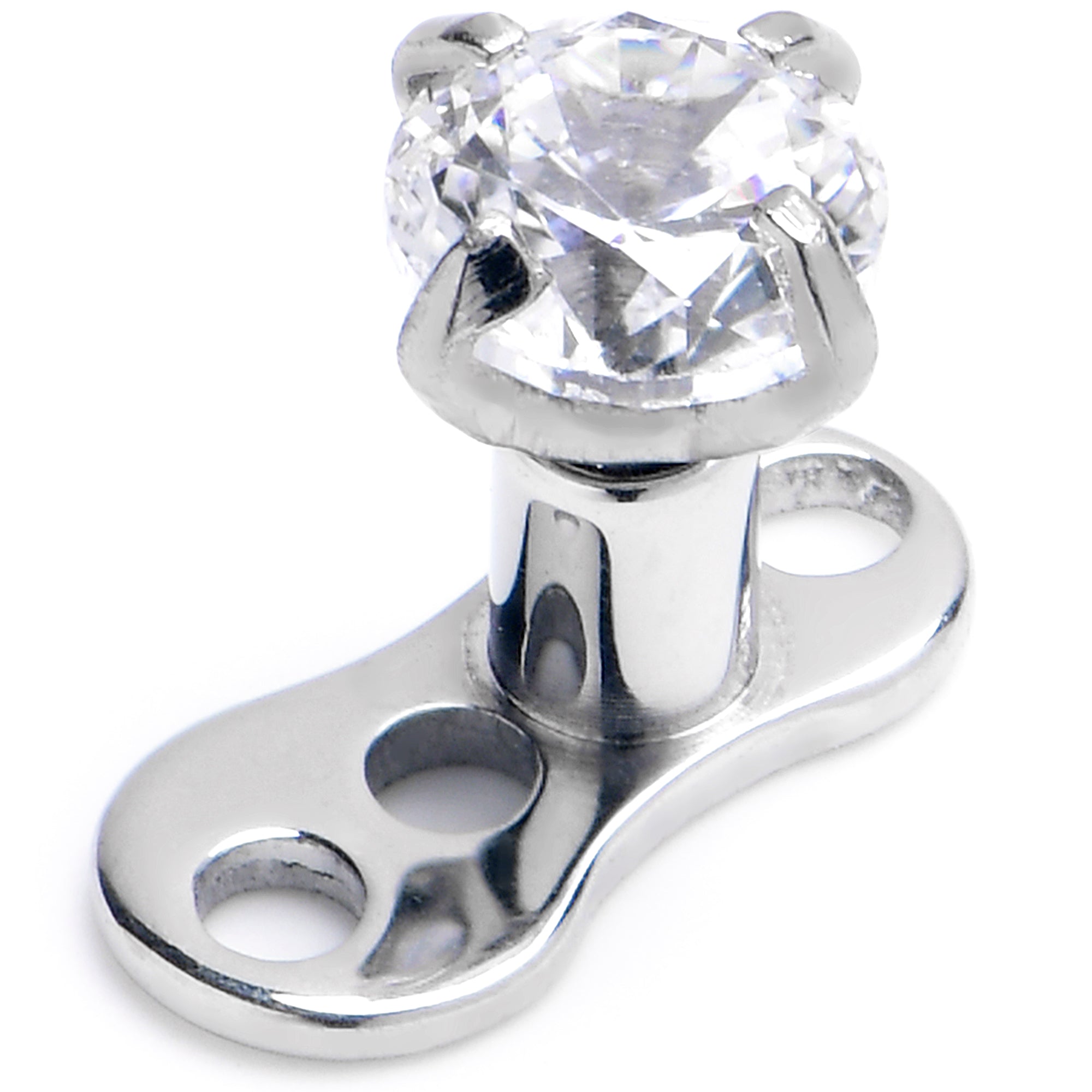 3/4/5mm Shiny Crystal Dermal Anchor Tops And Bases 14G Micro