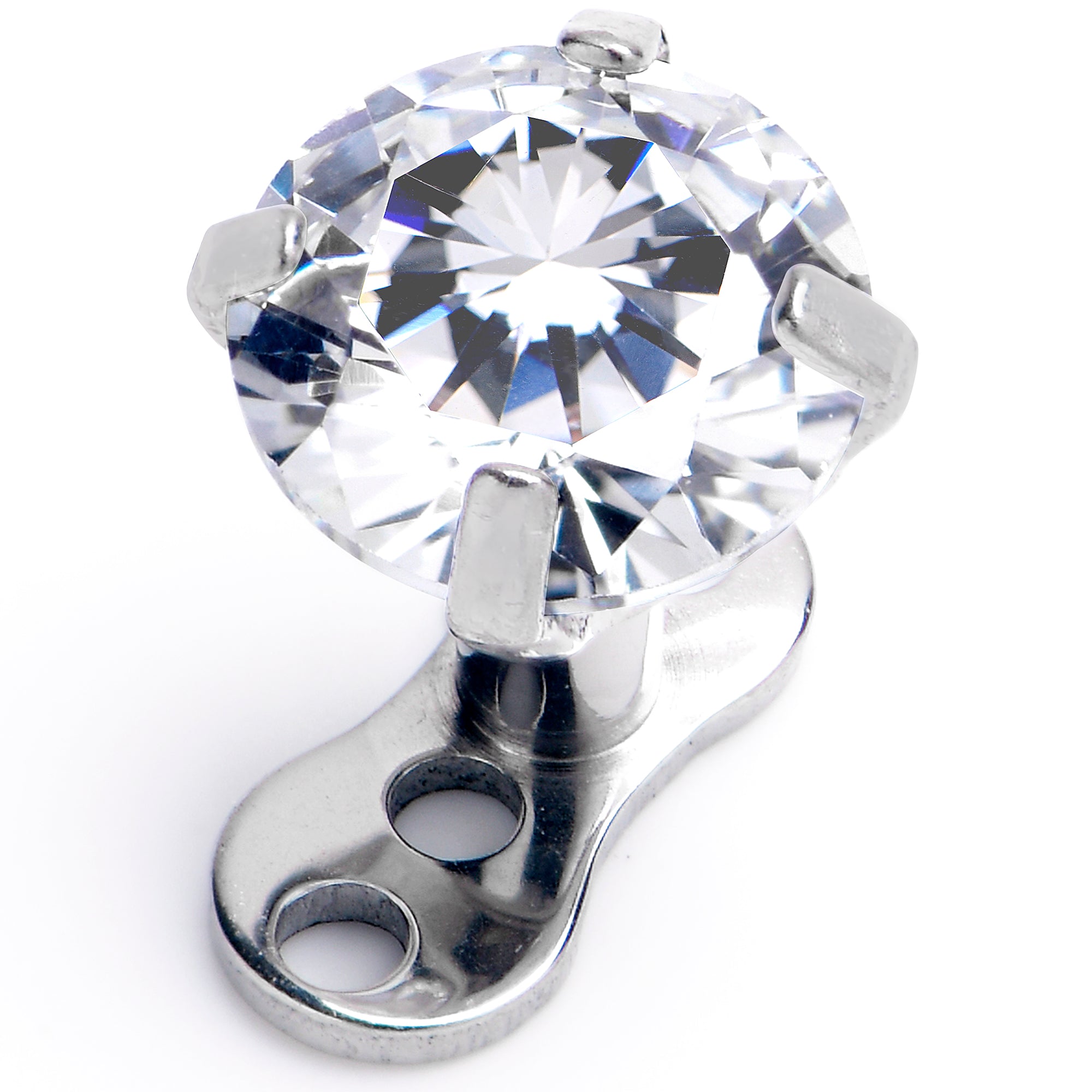 16G 5mm CZ Top 3 Hole Dermal Implant Grade Titanium Anchor Base