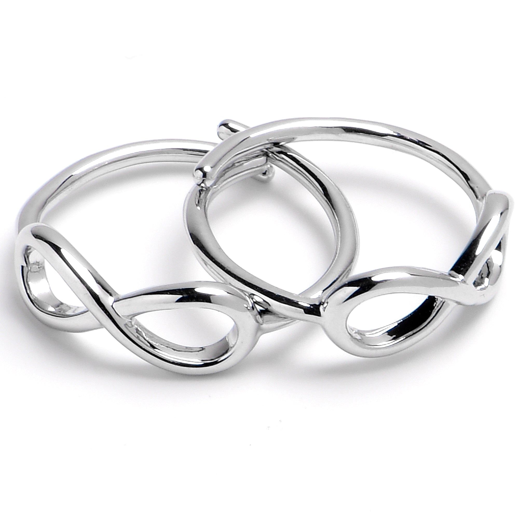 Midi Ring Double Stackable Infinity Symbol Toe Ring Set