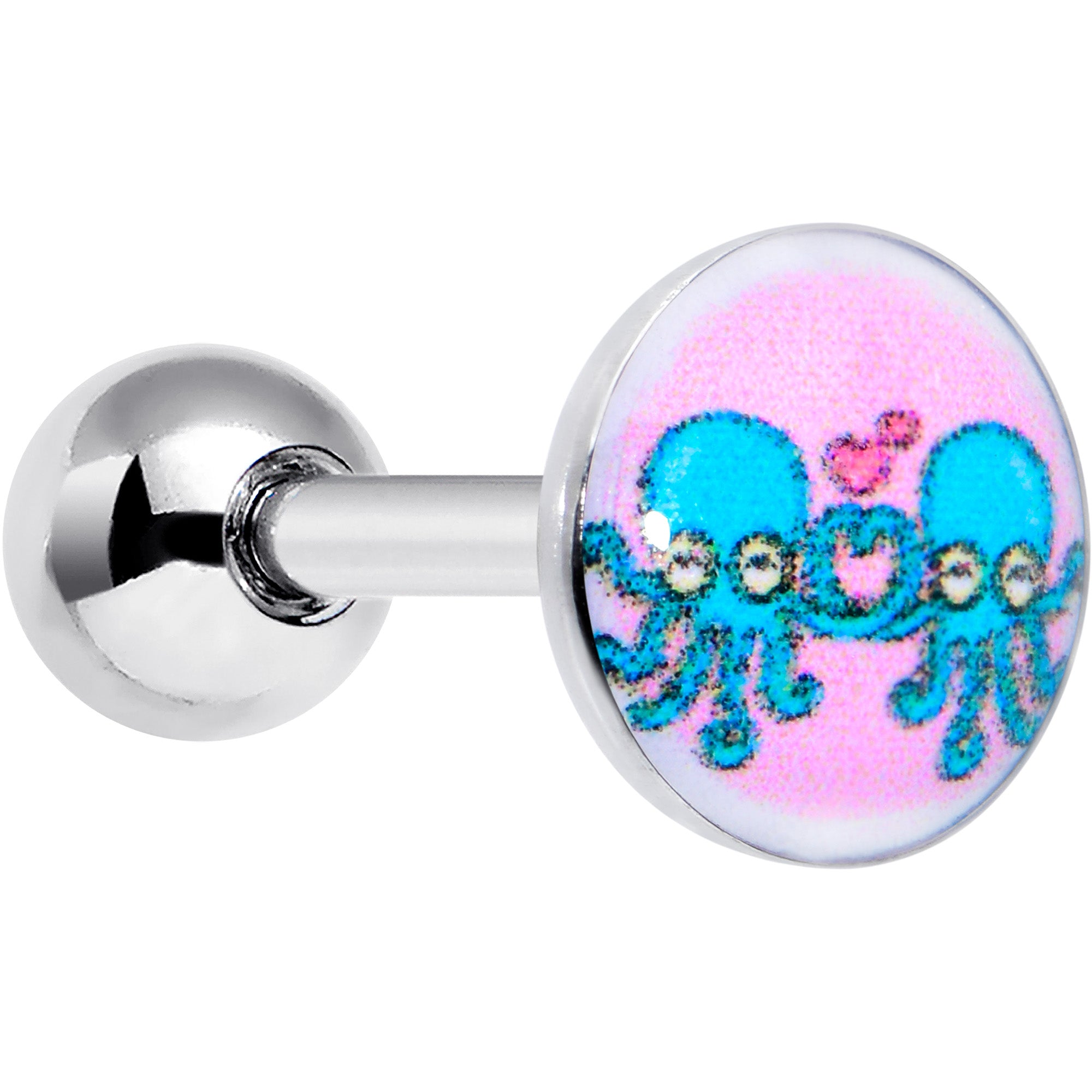 16G 1/4 Loving Octopus Duo Cartilage Tragus Earring