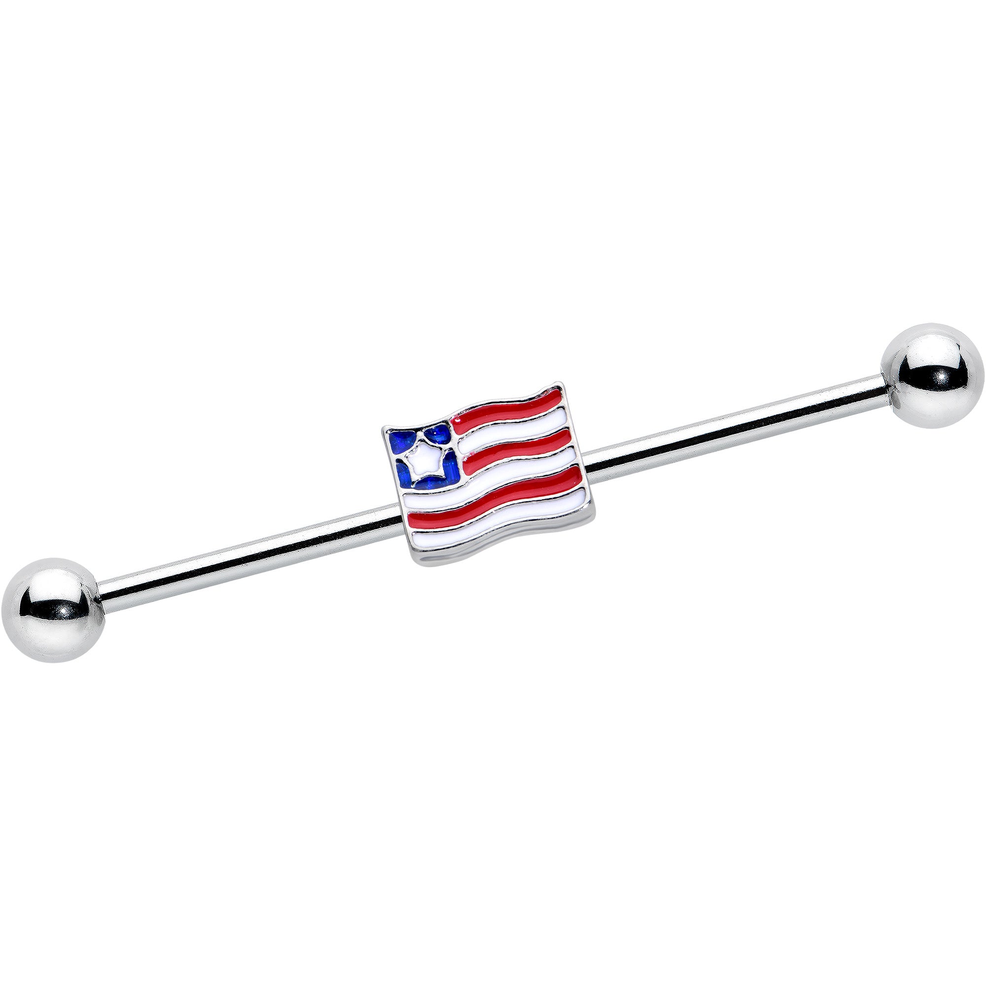 14G Patriotic Flag Industrial Barbell 38mm