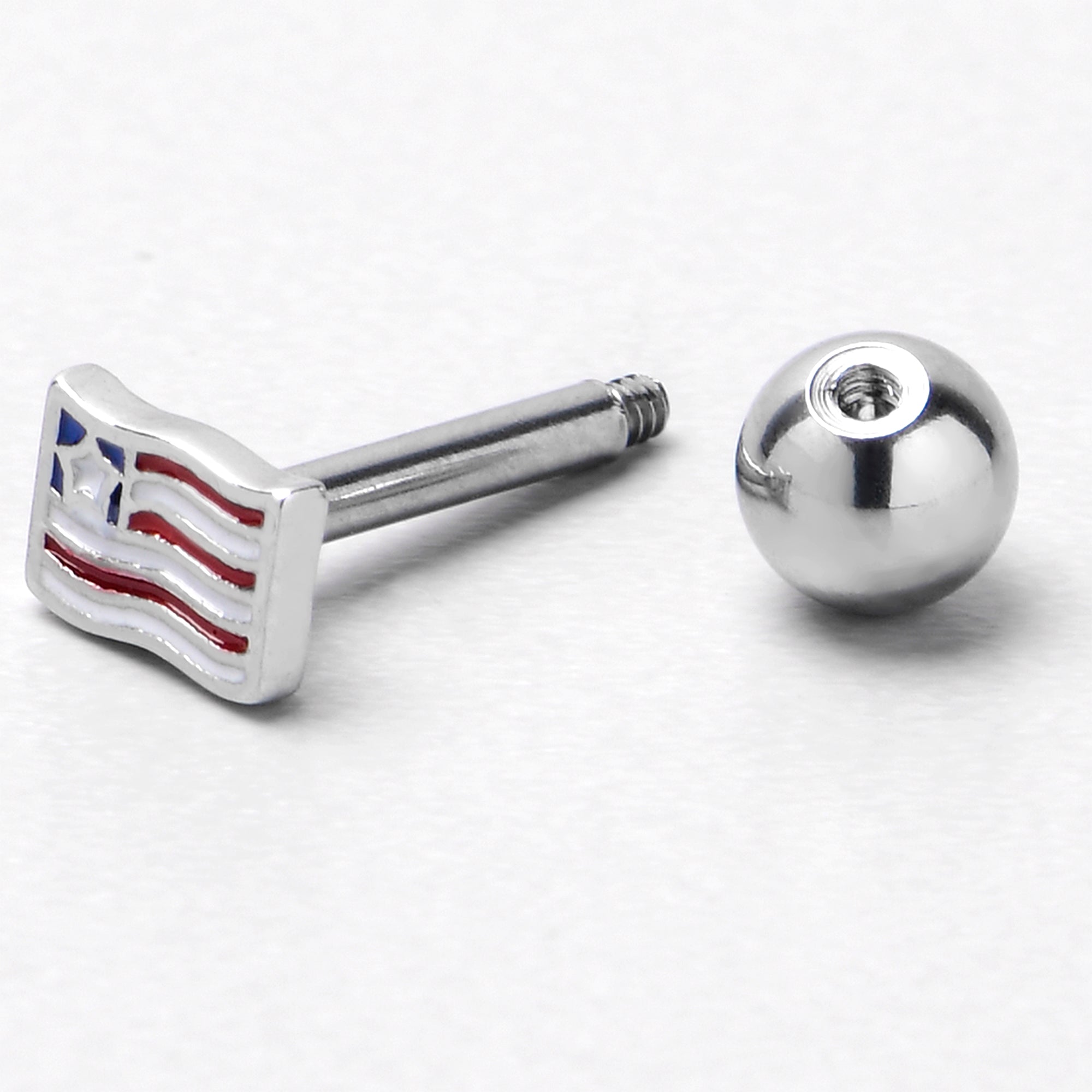 16G 1/4 Patriotic Flag Cartilage Tragus Earring