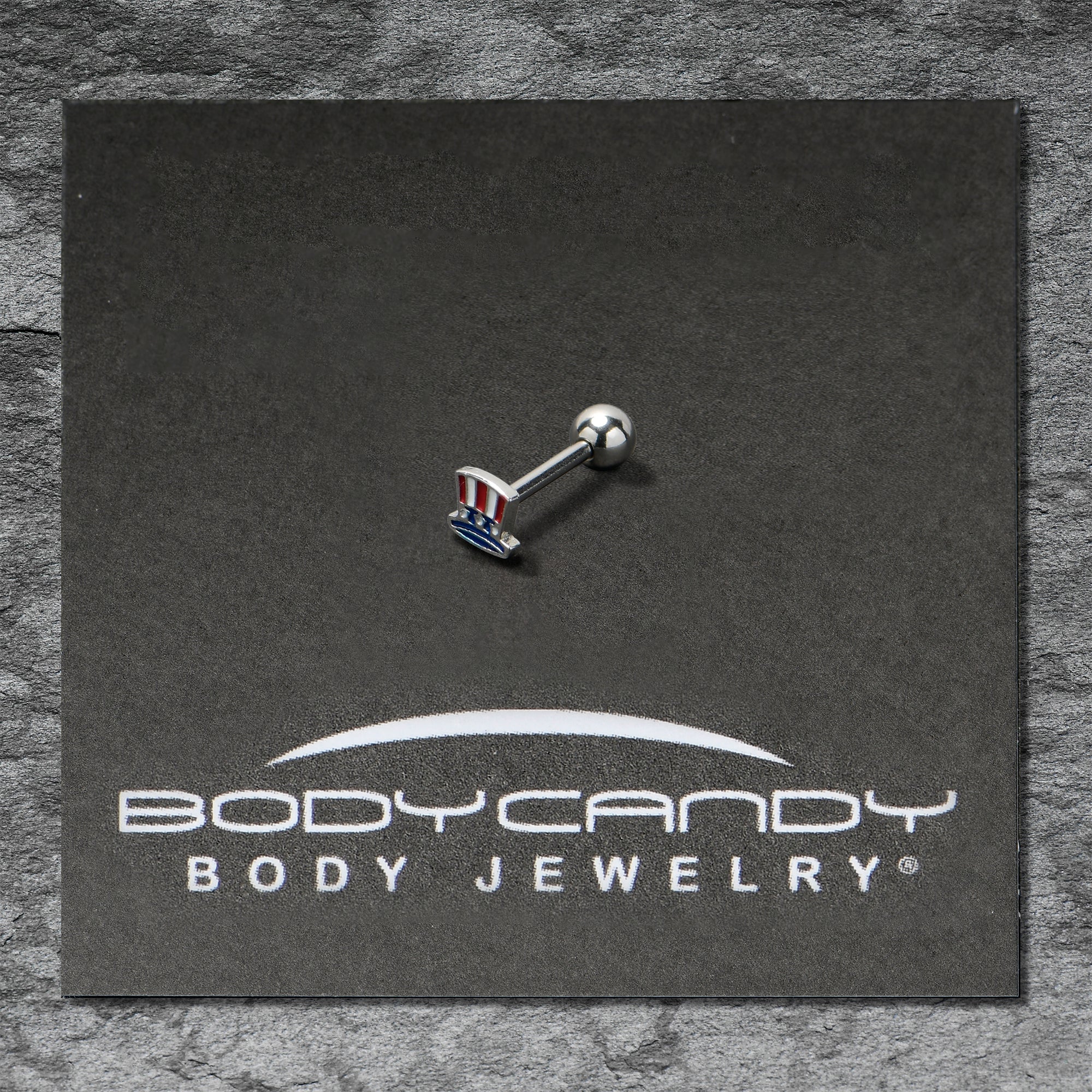 16G 1/4 Patriotic Uncle Sam Top Hat Cartilage Tragus Earring