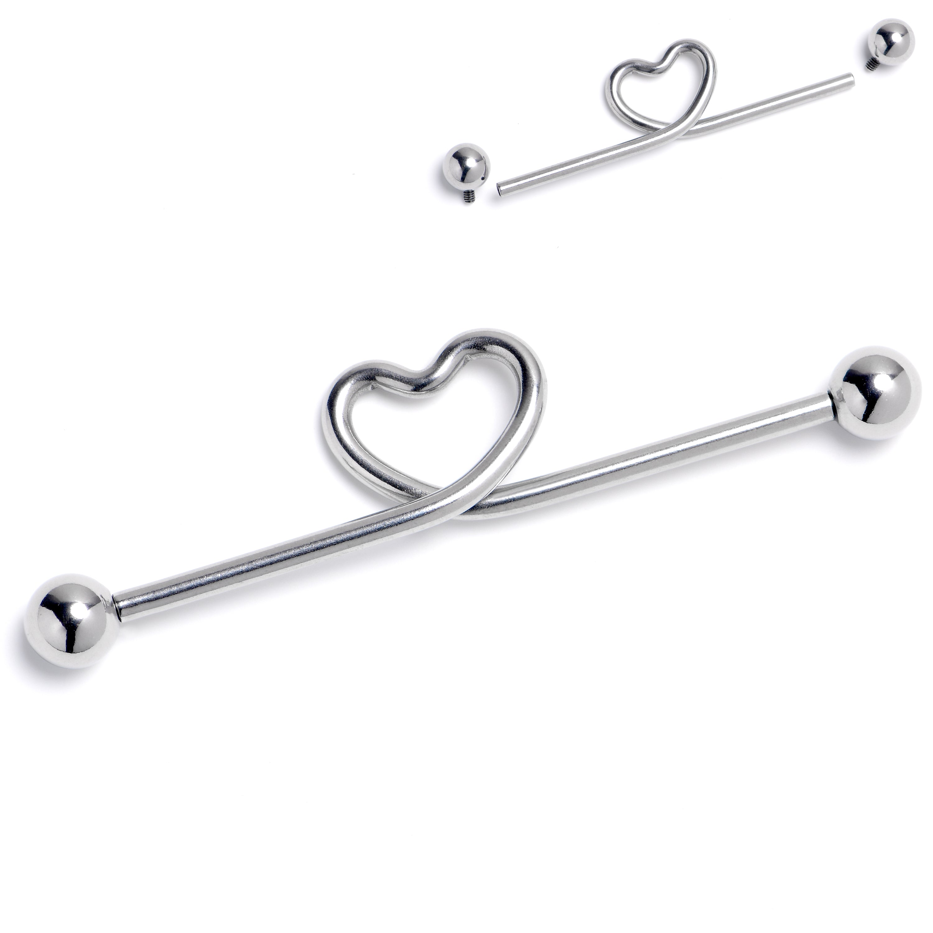 14G Internally Threaded Heart Loop Project Bar 38mm
