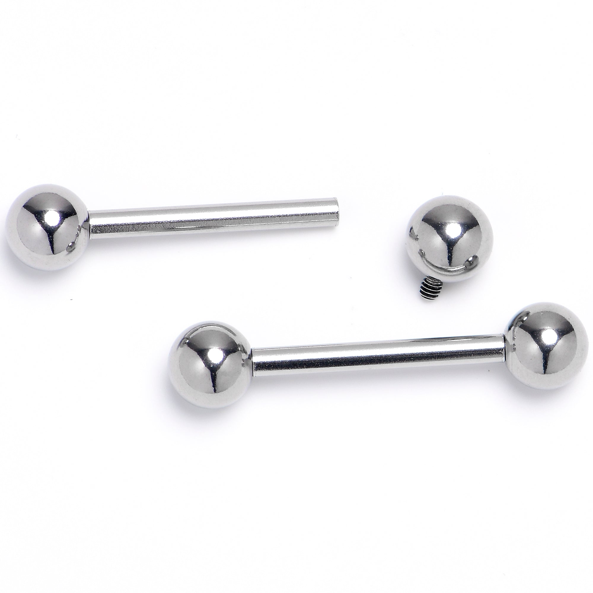14G 9/16 Internally Threaded Basic Beauty Barbell Nipple Ring Set