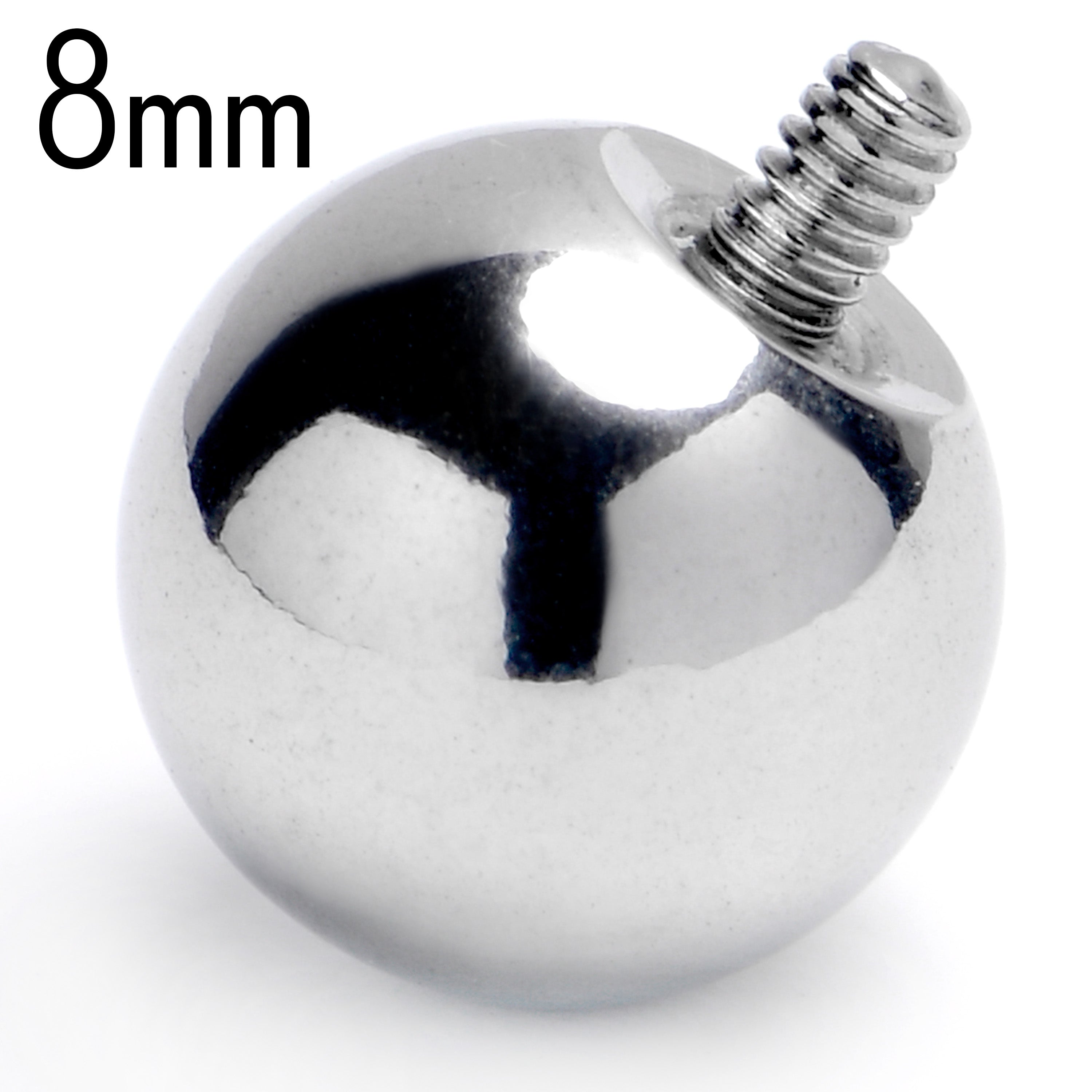14G 8mm Replacement Ball End Internally Threaded Jewelry