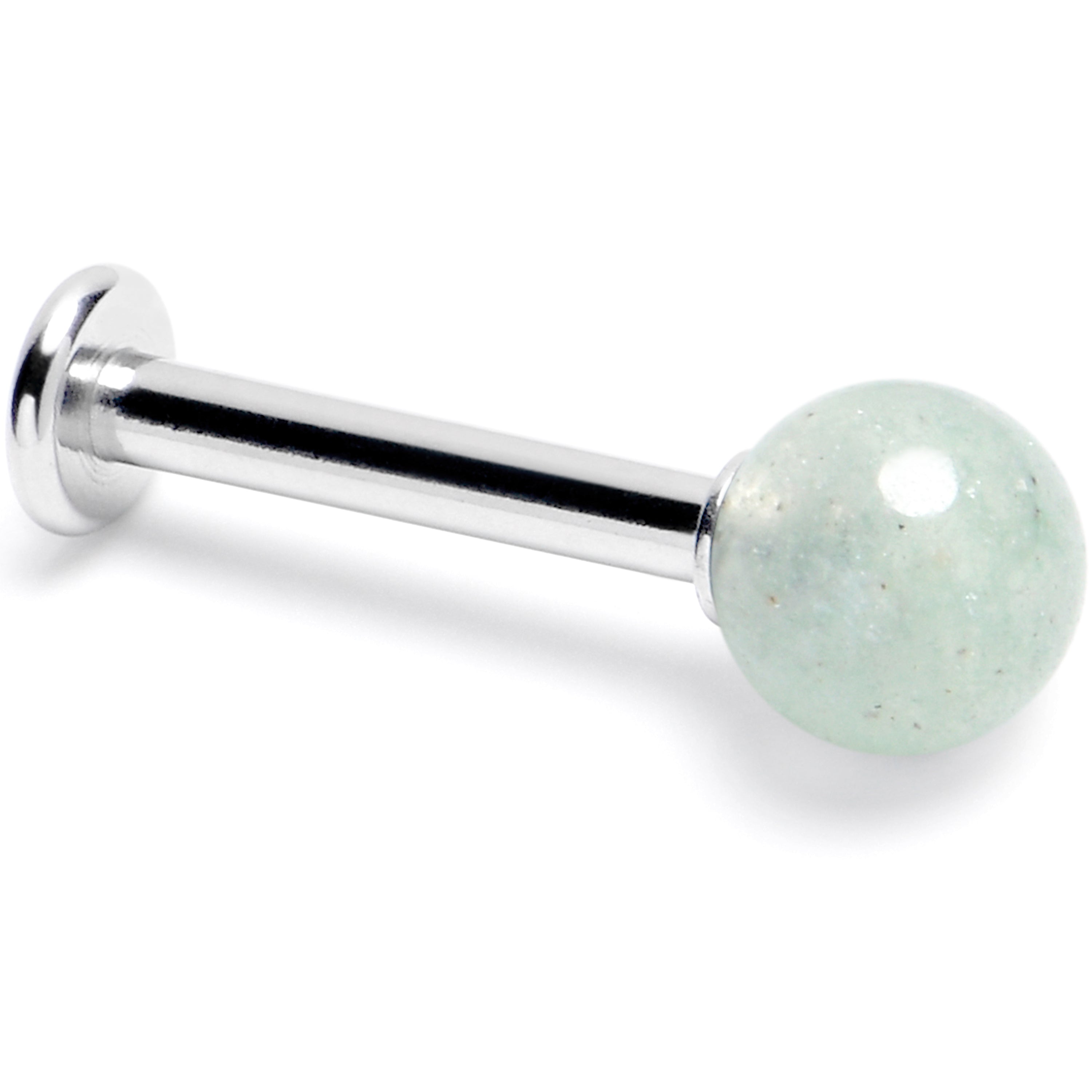 14G 3/8 Aventurine Natural Stone Labret Tragus Earring