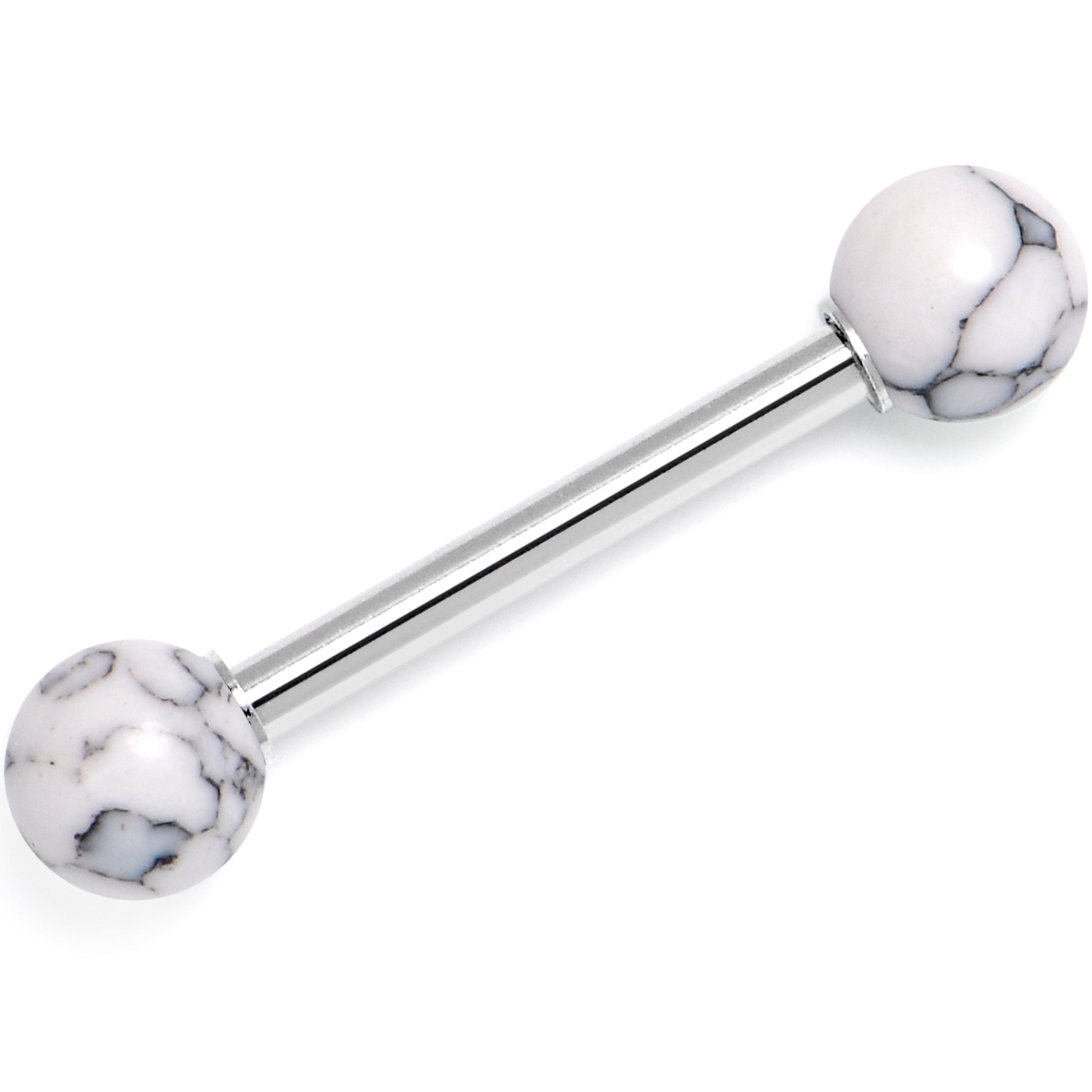 14G 5/8 Howlite Natural Stone Tongue Ring