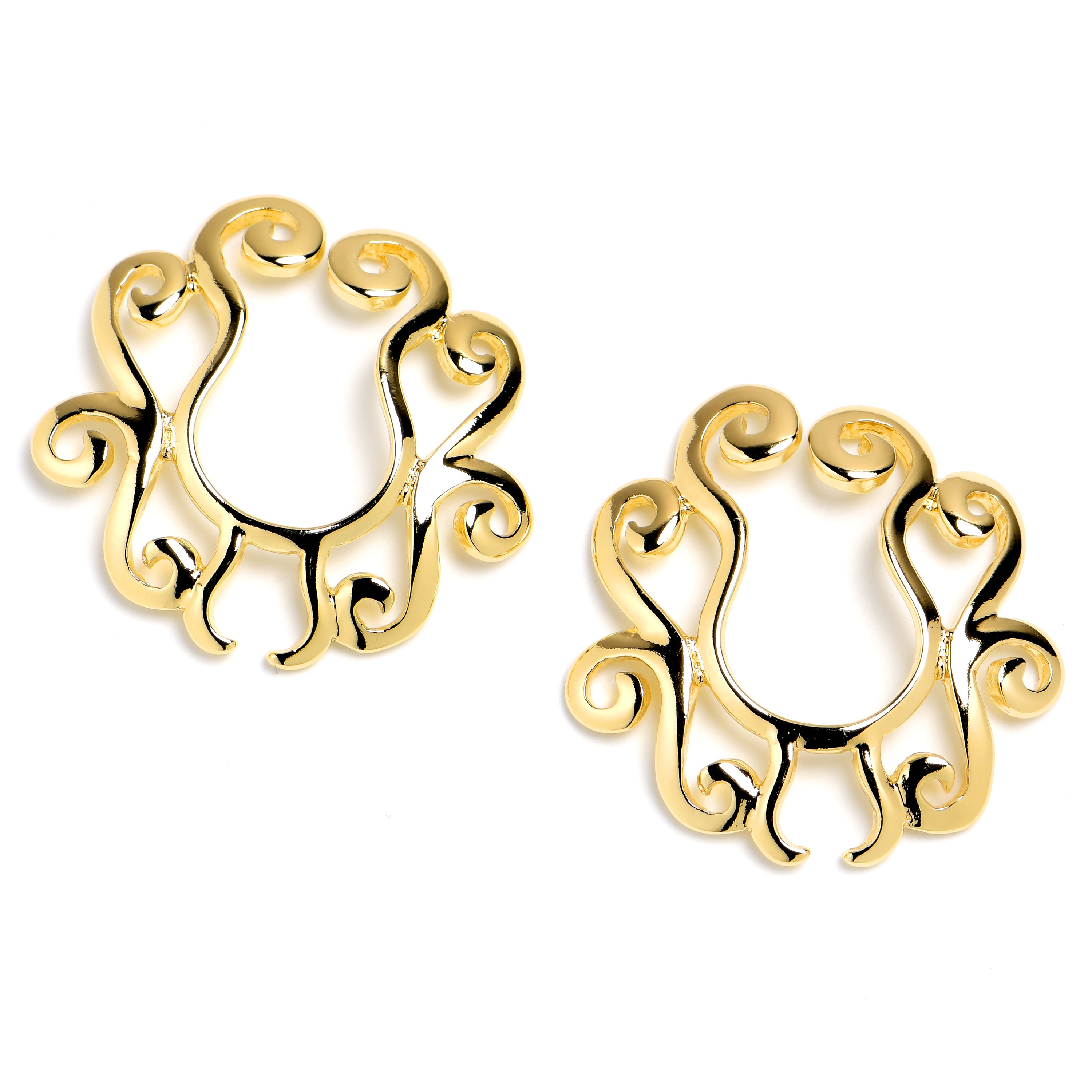Gold Plated Ornate Nipple Shield with Tear Drop main image 0