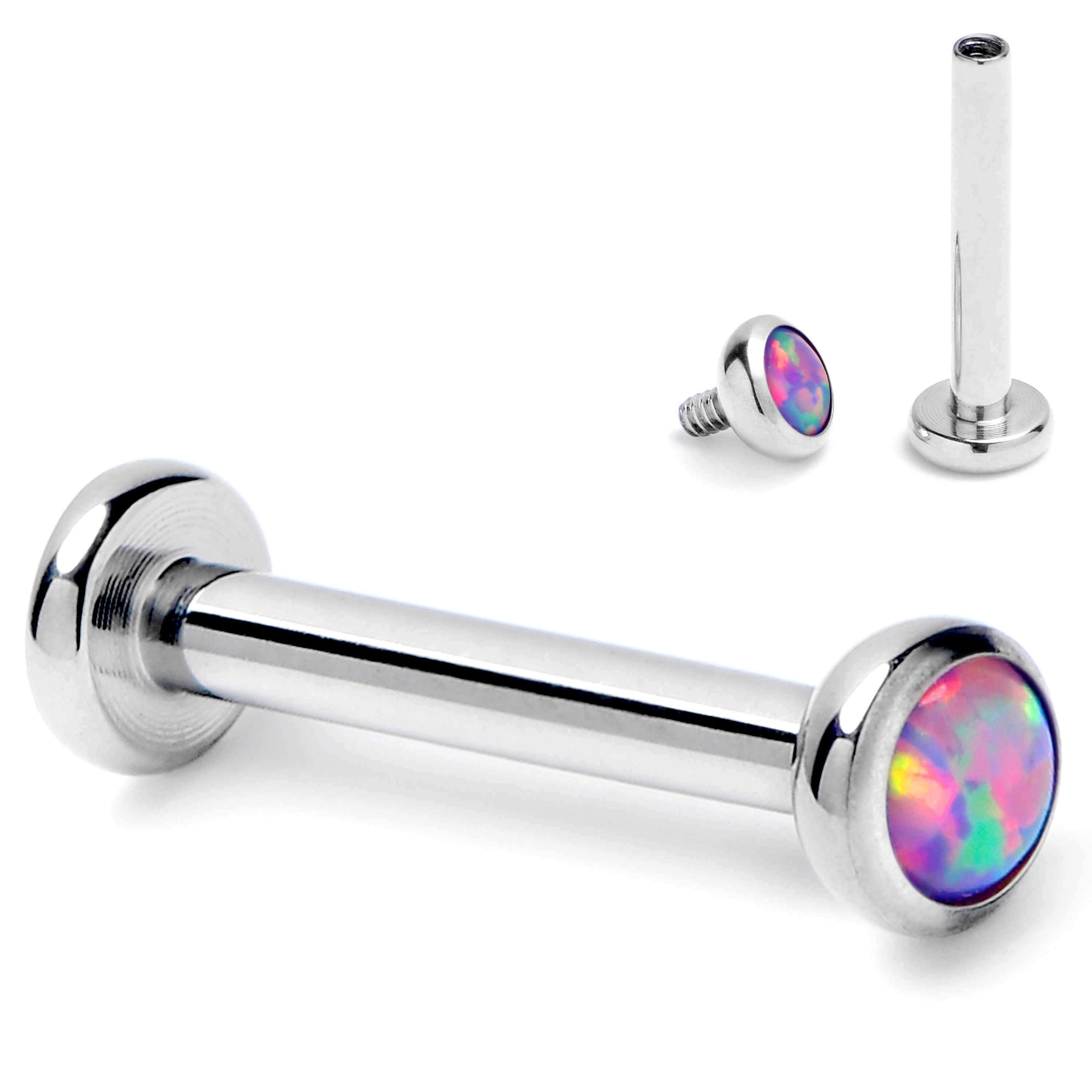 16G 5/16 Purple Synthetic Opal ASTM F-136 Implant Grade Titanium Internally Threaded Labret